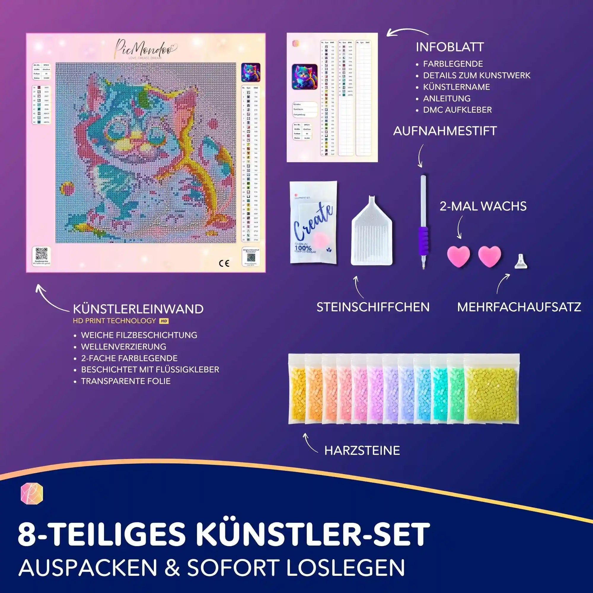Diamond Painting Kids - Rainbow Kitty