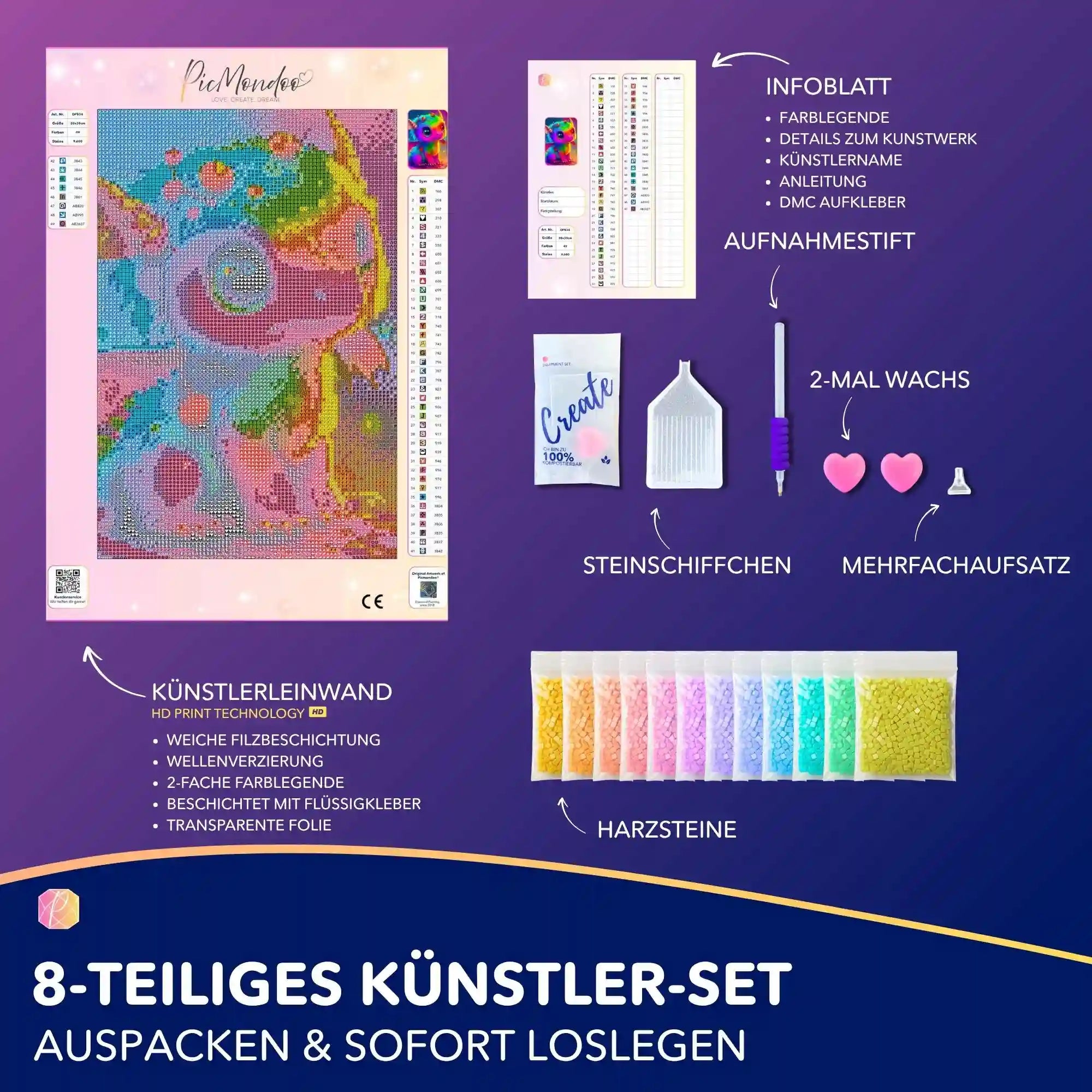 Diamond Painting Kids - Regenbogendrache