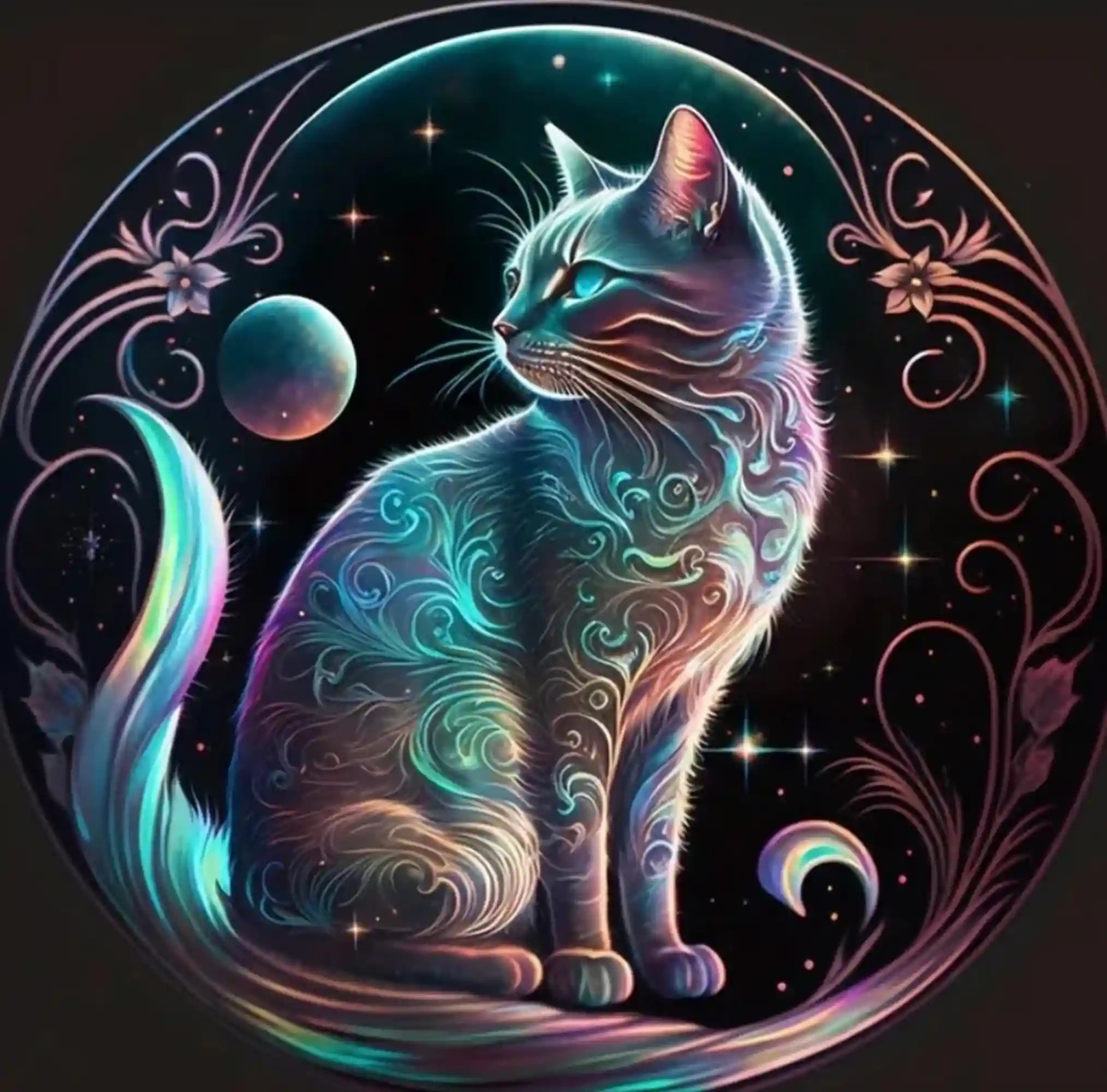 Diamond Painting - Cat on the moon