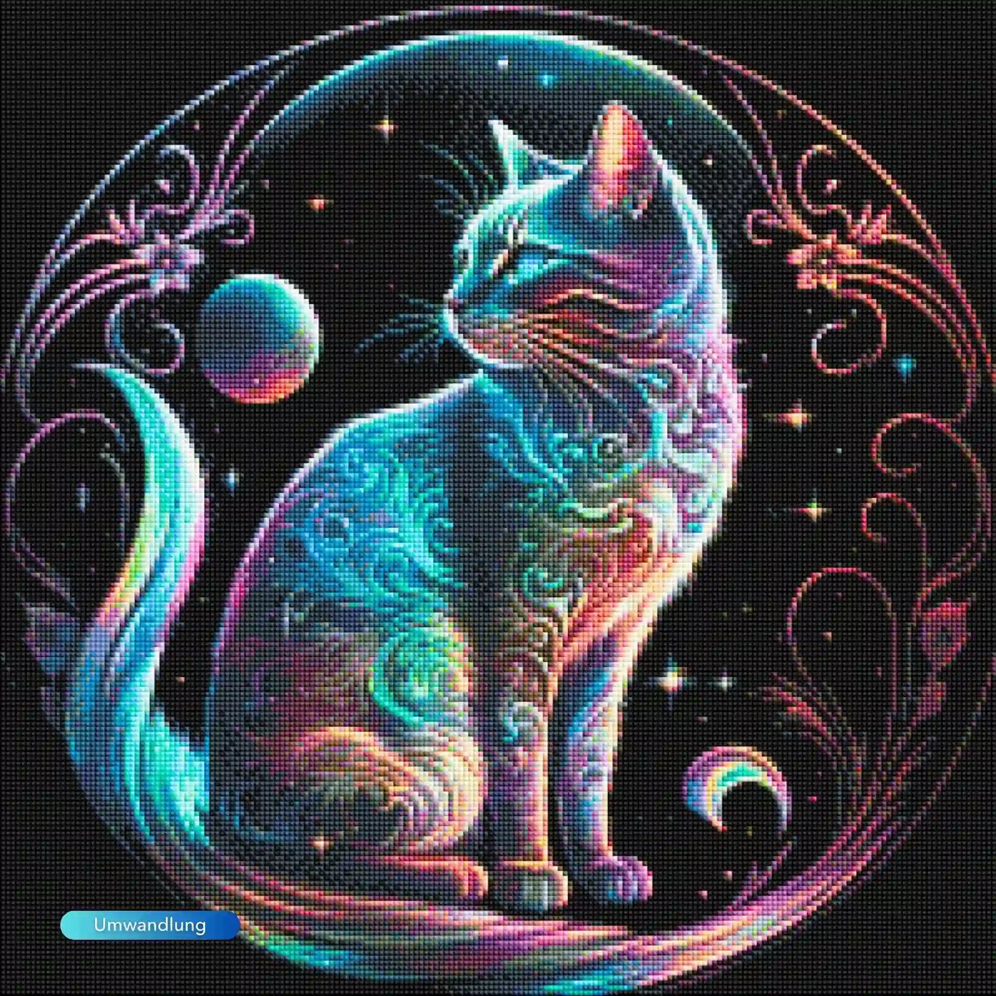 Diamond Painting - Cat on the Moon