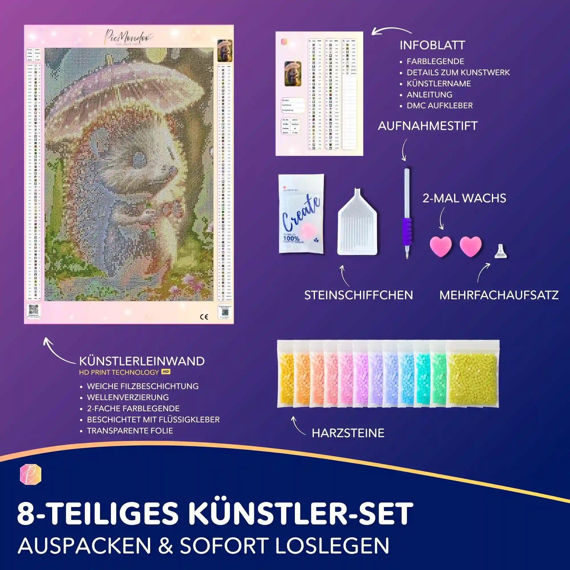 Diamond Painting - Igelchen im Sonnenlicht