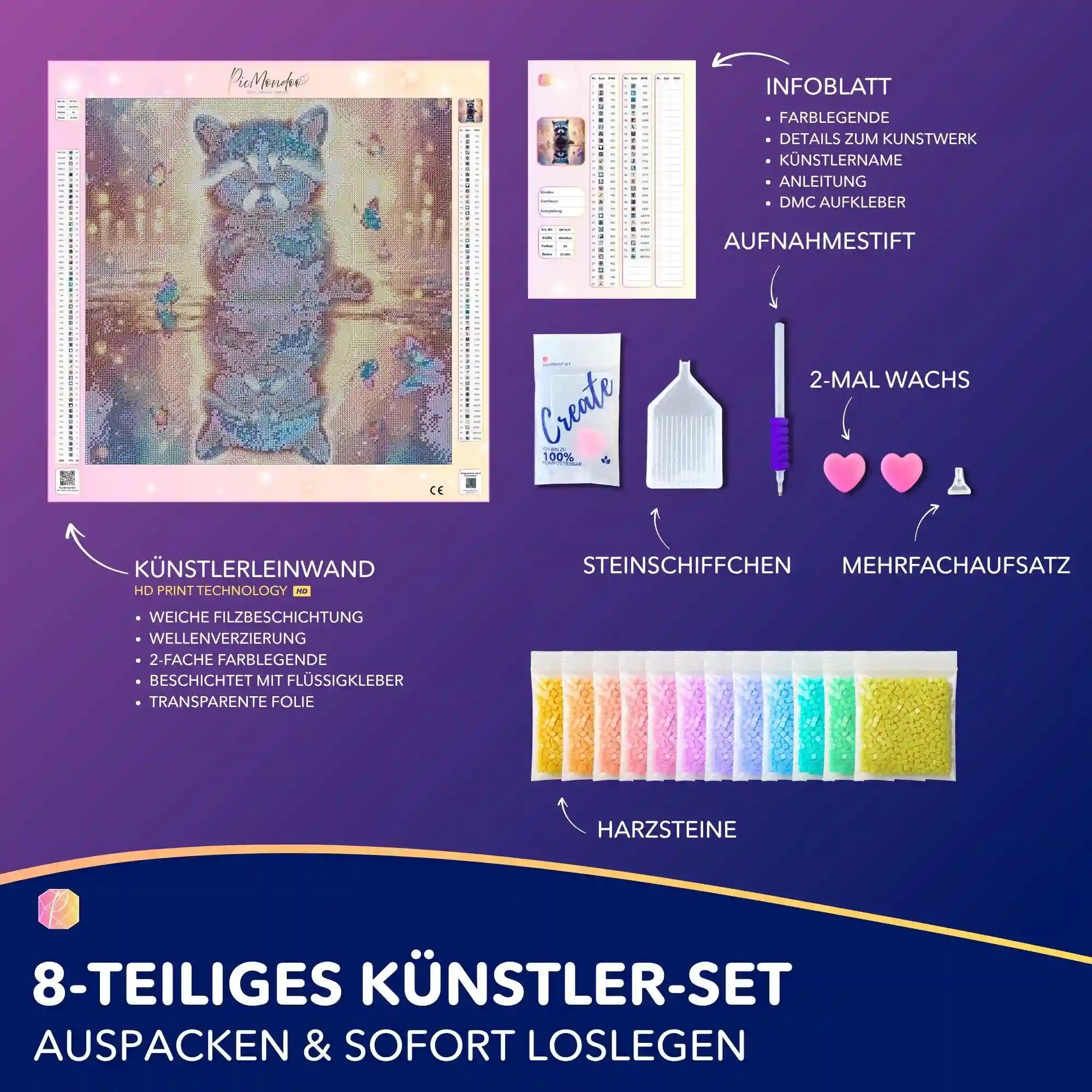 Diamond Painting 7 Tage Special - Waschbär Bubby