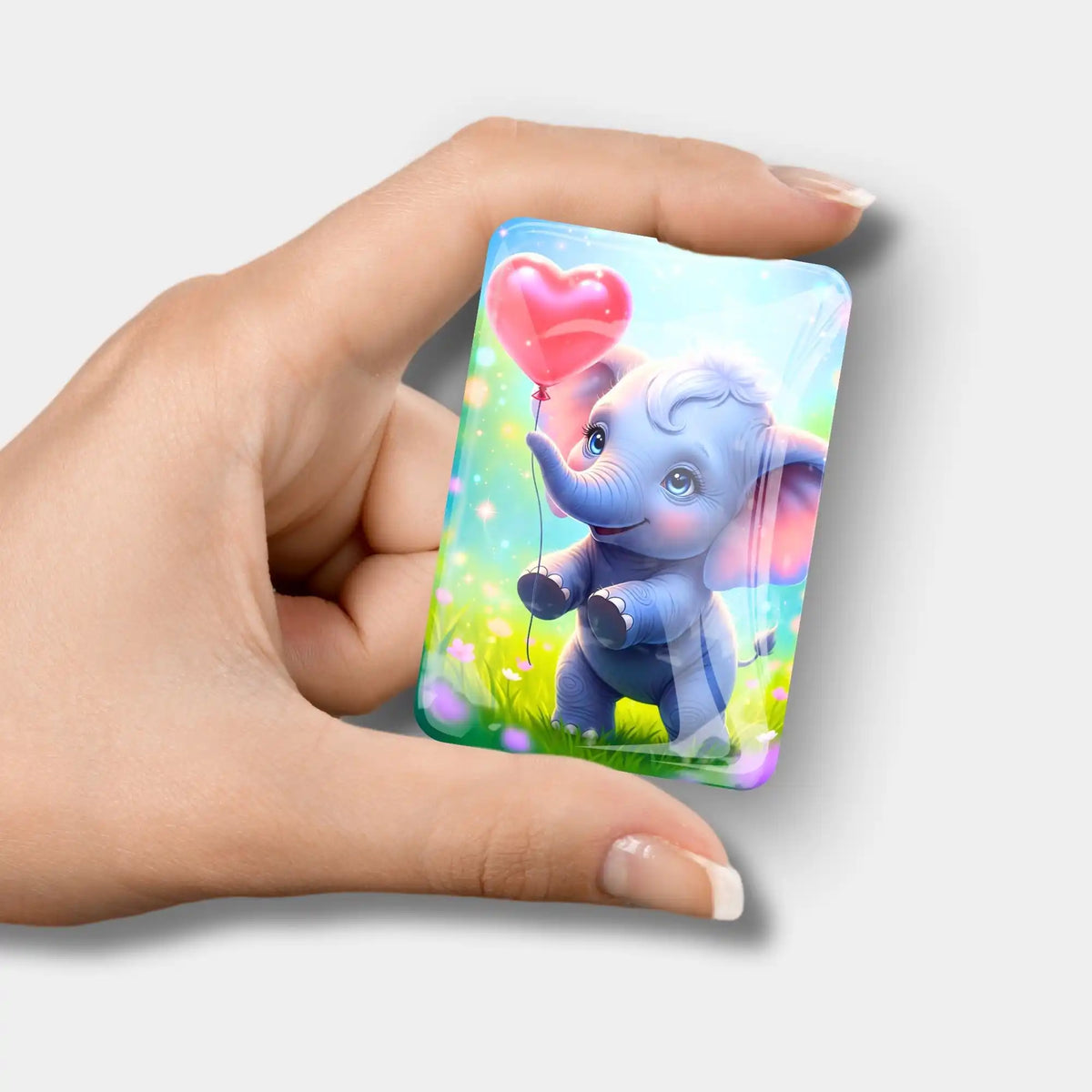 Cover Minder Magnet für Diamond Painting mit niedlichem Baby-Elefant und Herzballon