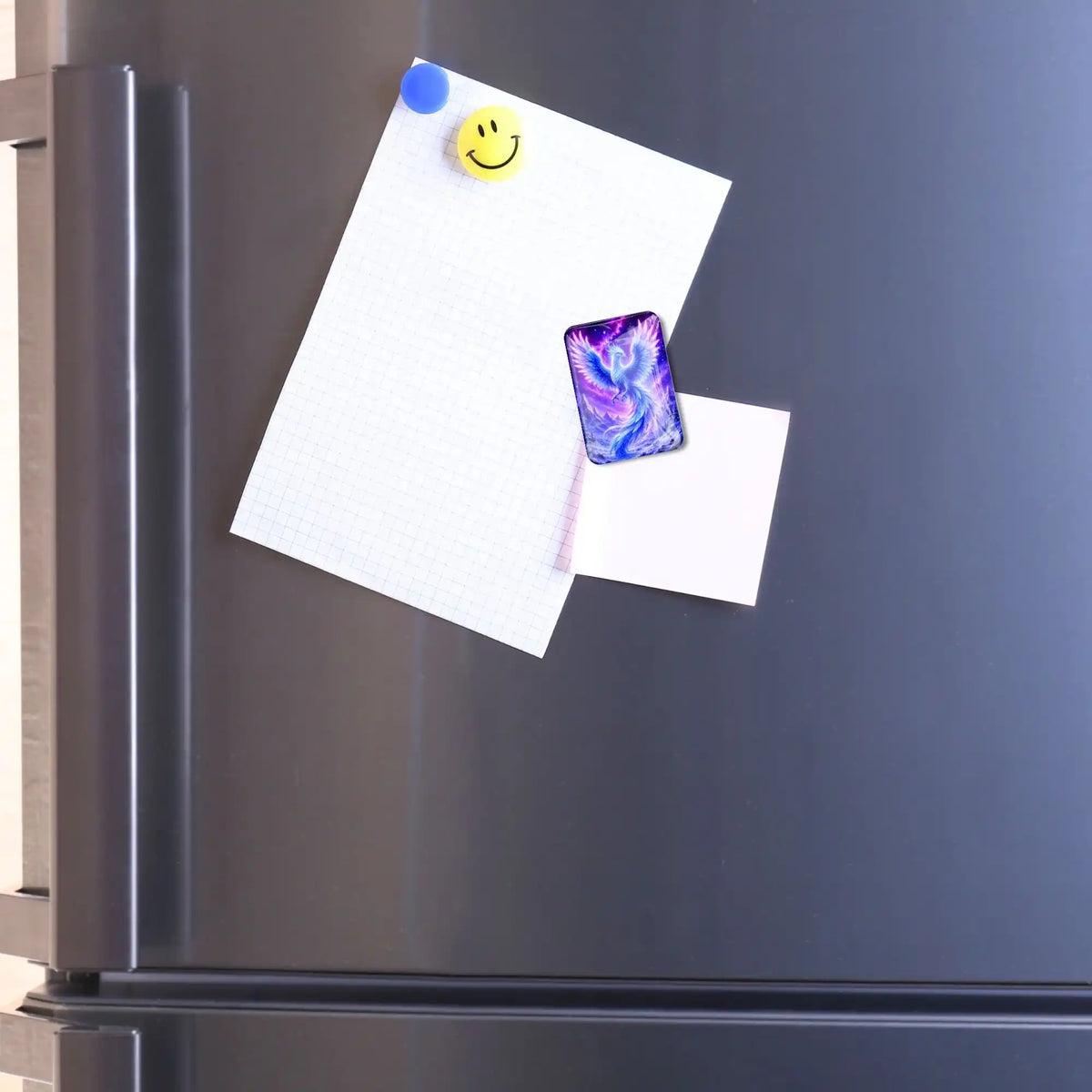 Magnetischer Winterphönix Cover Minder für Diamond Painting befestigt Notizzettel am Kühlschrank.