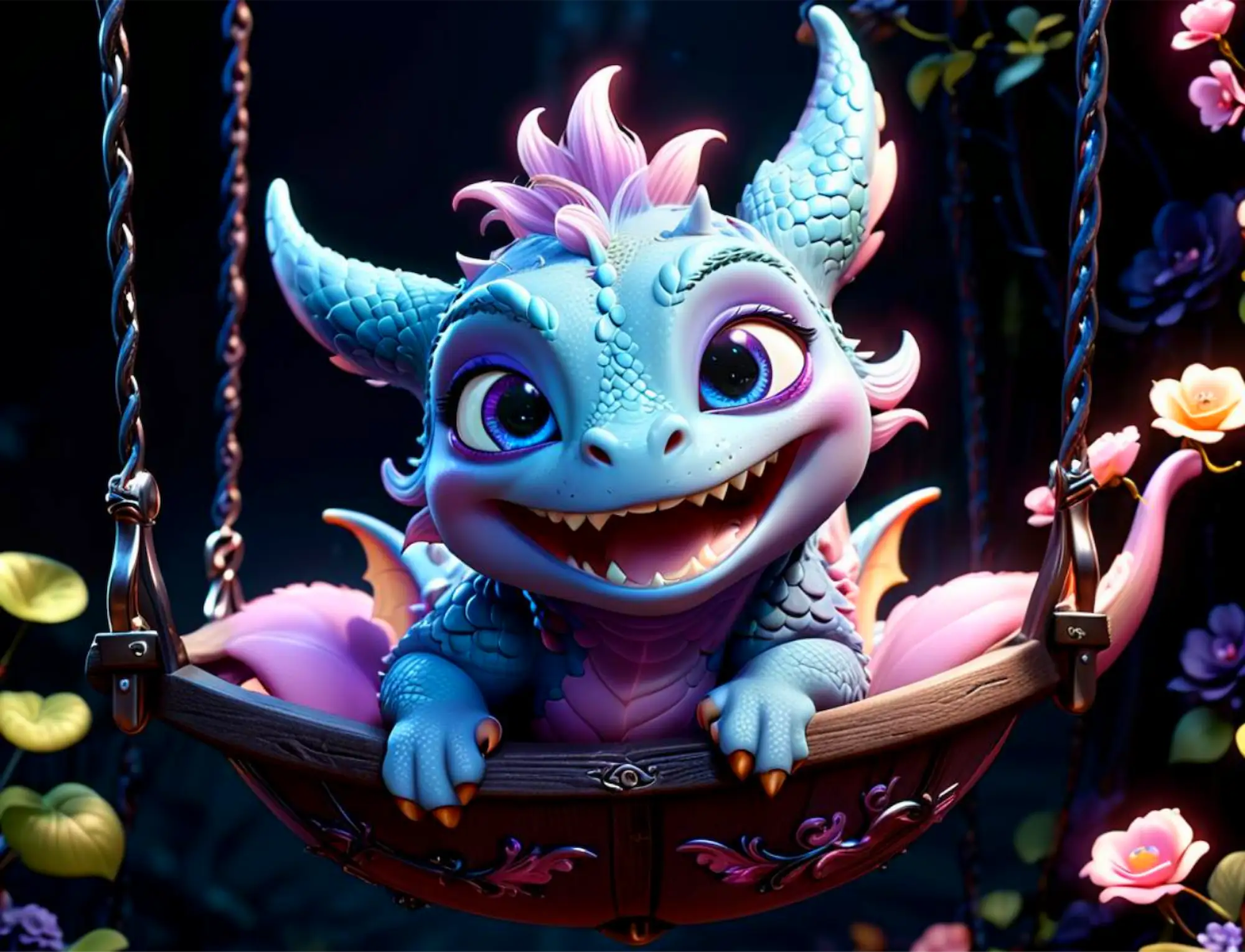 Diamond Painting - Blue Flatter Dragon