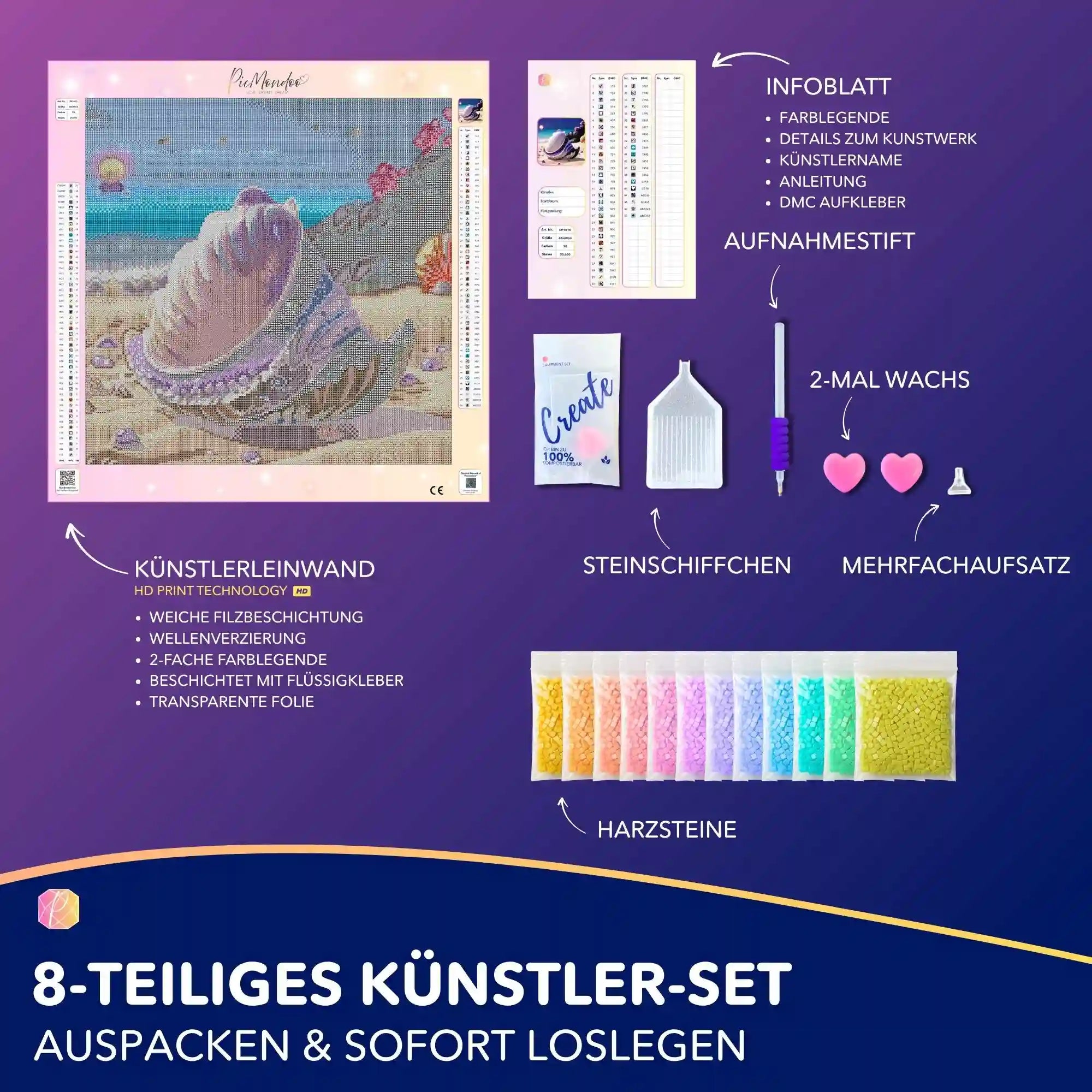 Diamond Painting - Muschel Violett