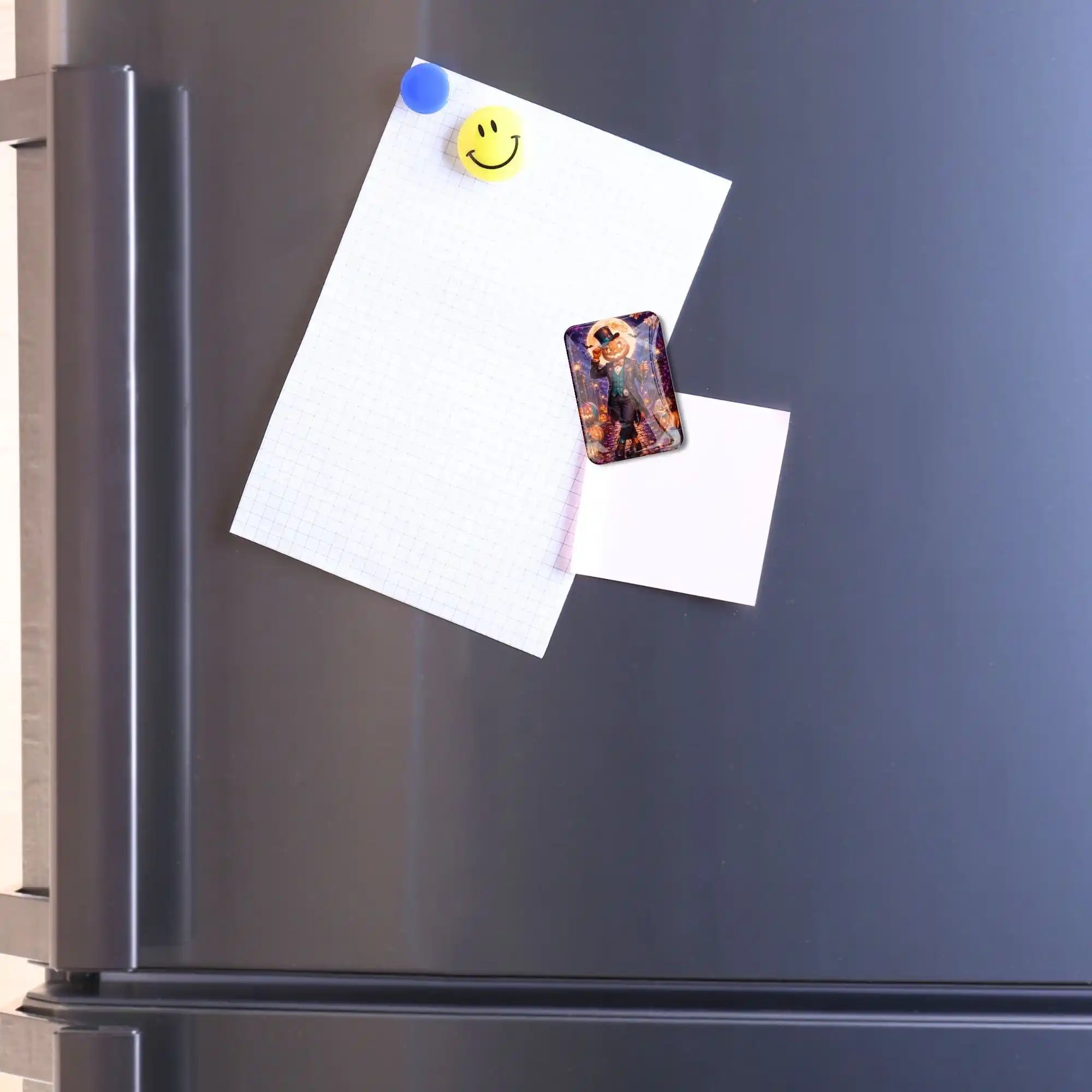 Magnetischer Coverminder mit Herbstnacht-Motiv als praktisches Zubehör für Diamond Painting auf dem Kühlschrank
