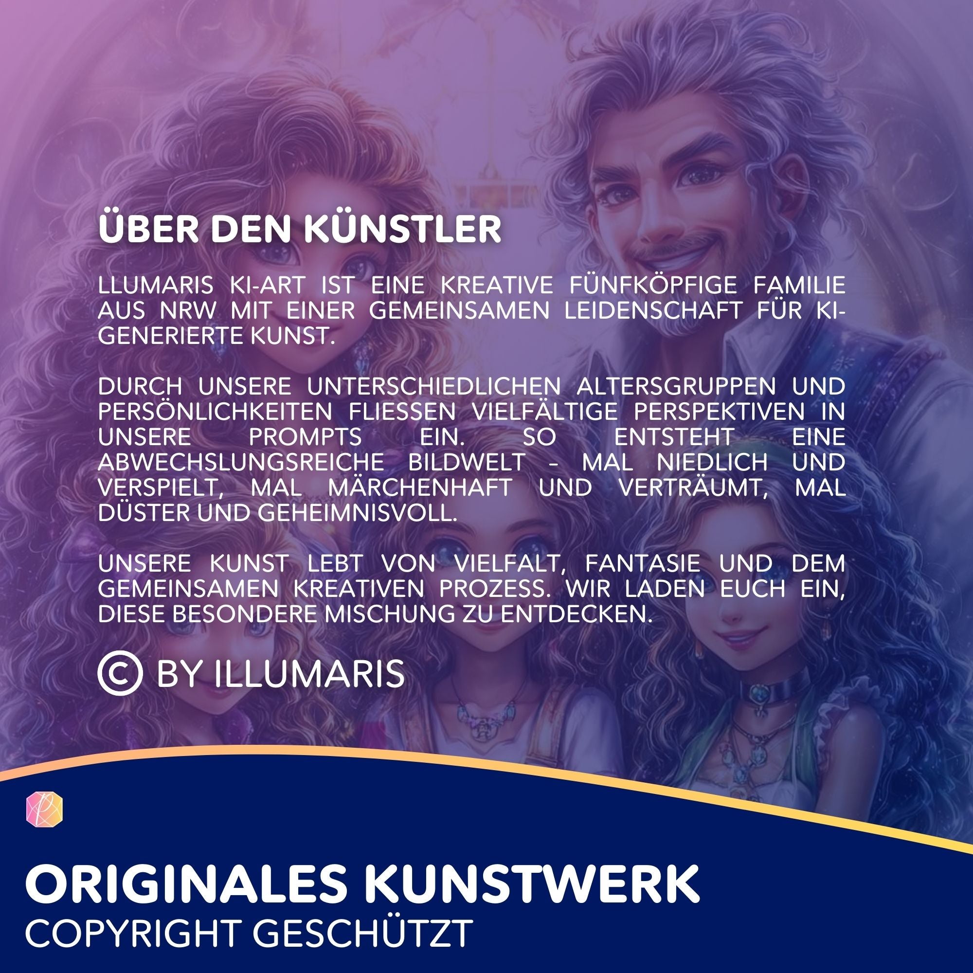 Diamond Painting Set mit Fantasy-Motiv von Illumaris: Magische Charaktere im künstlerischen Stil für DIY-Kunstwerke.