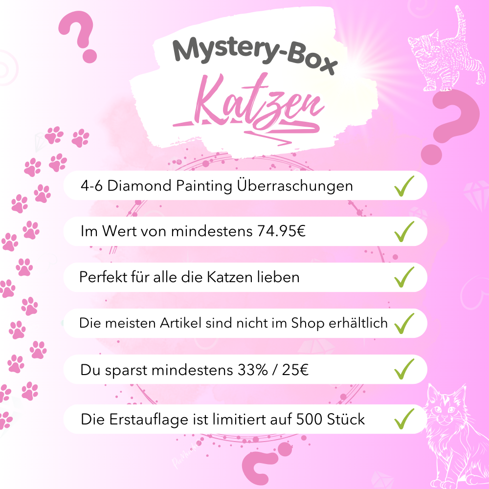 Diamond Painting Mystery-Box "Katzen" (#1)