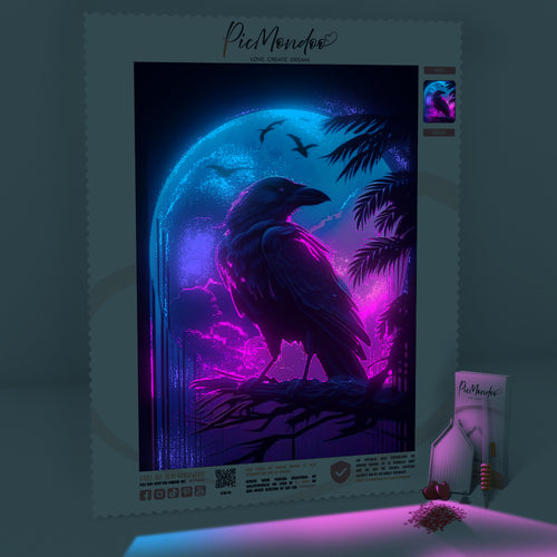 Diamond Painting 7 Tage Special Leuchtbild - Moonlight Raven