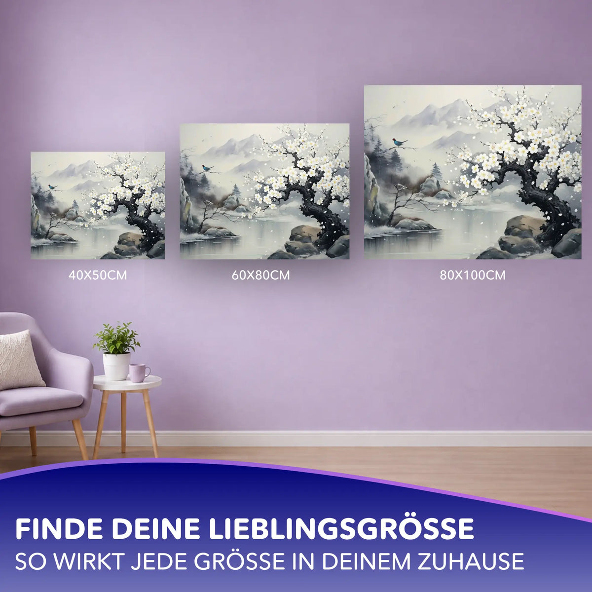 Malen nach Zahlen für Erwachsene Motiv Glanz der Natur als Wandbild in verschiedenen Größen für ein entspanntes Hobby
