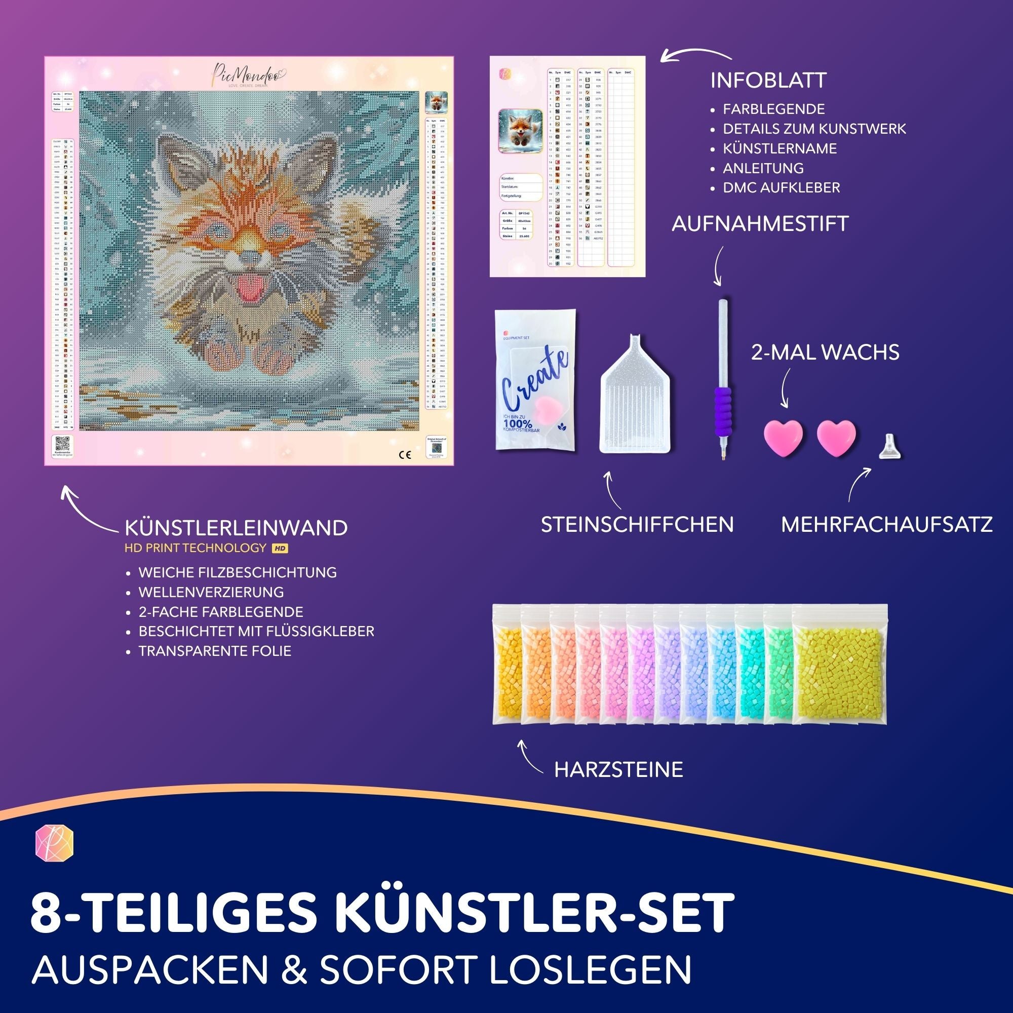 Diamond Painting - Kleiner Fuchs im Winterwald