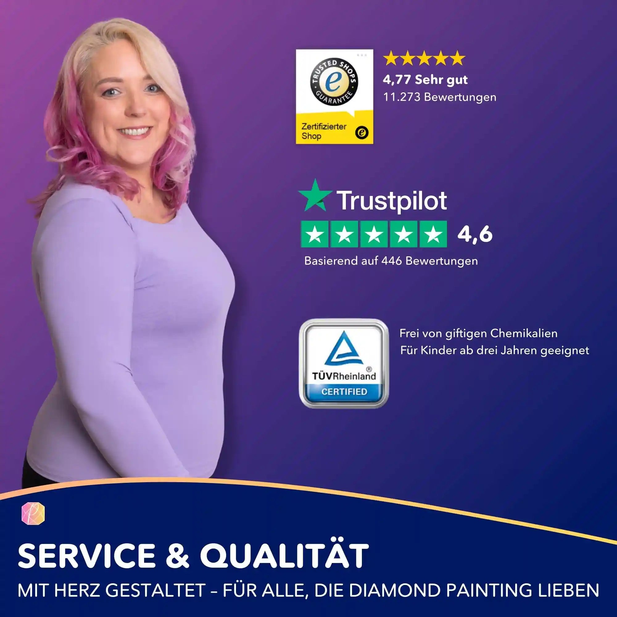 Picmondoo Service & Qualität: TÜV-zertifizierte Diamond Painting Sets und Malen nach Zahlen mit exzellenten Bewertungen.