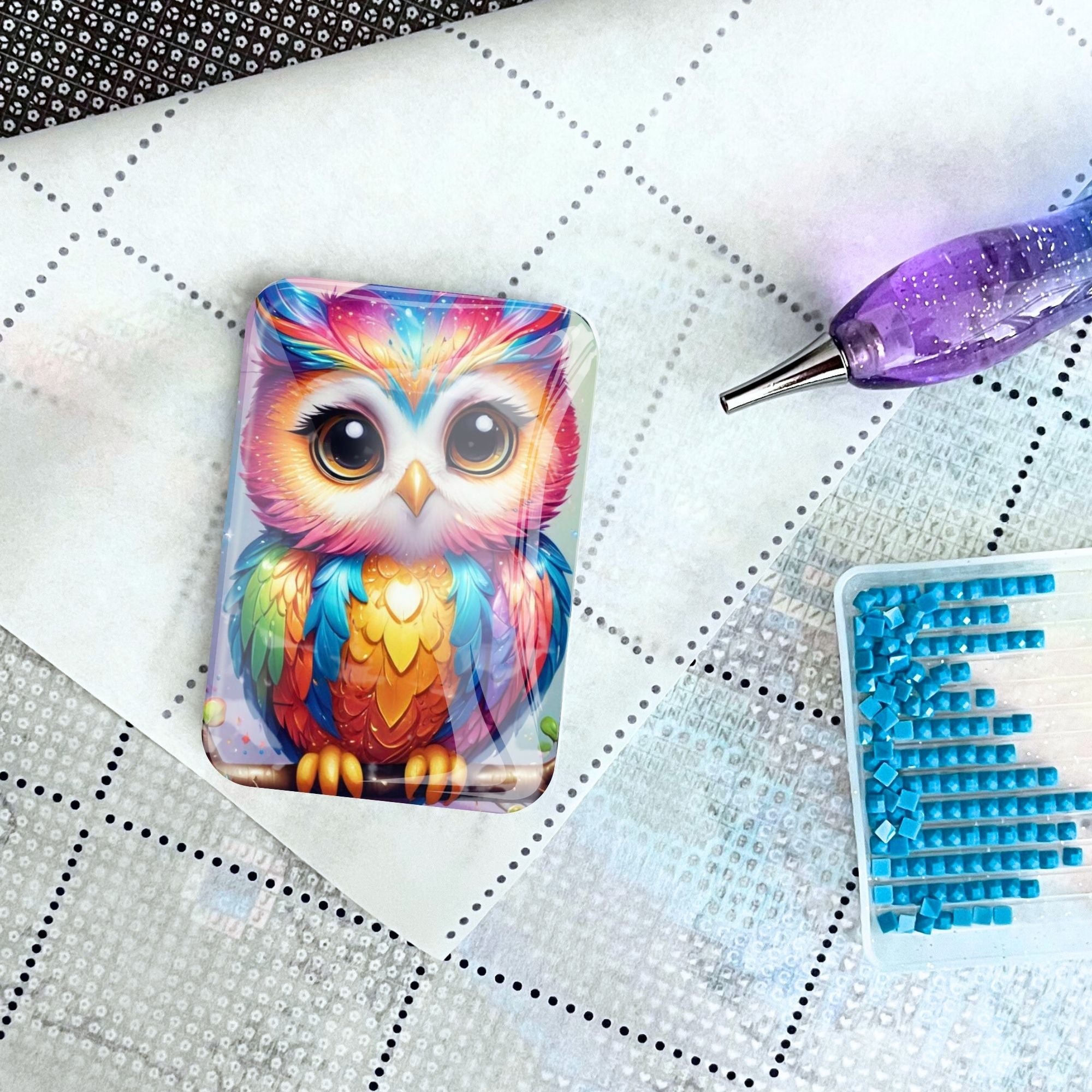Cover Minder - Diamond Painting Fairydust Special - Eule Fridolin
