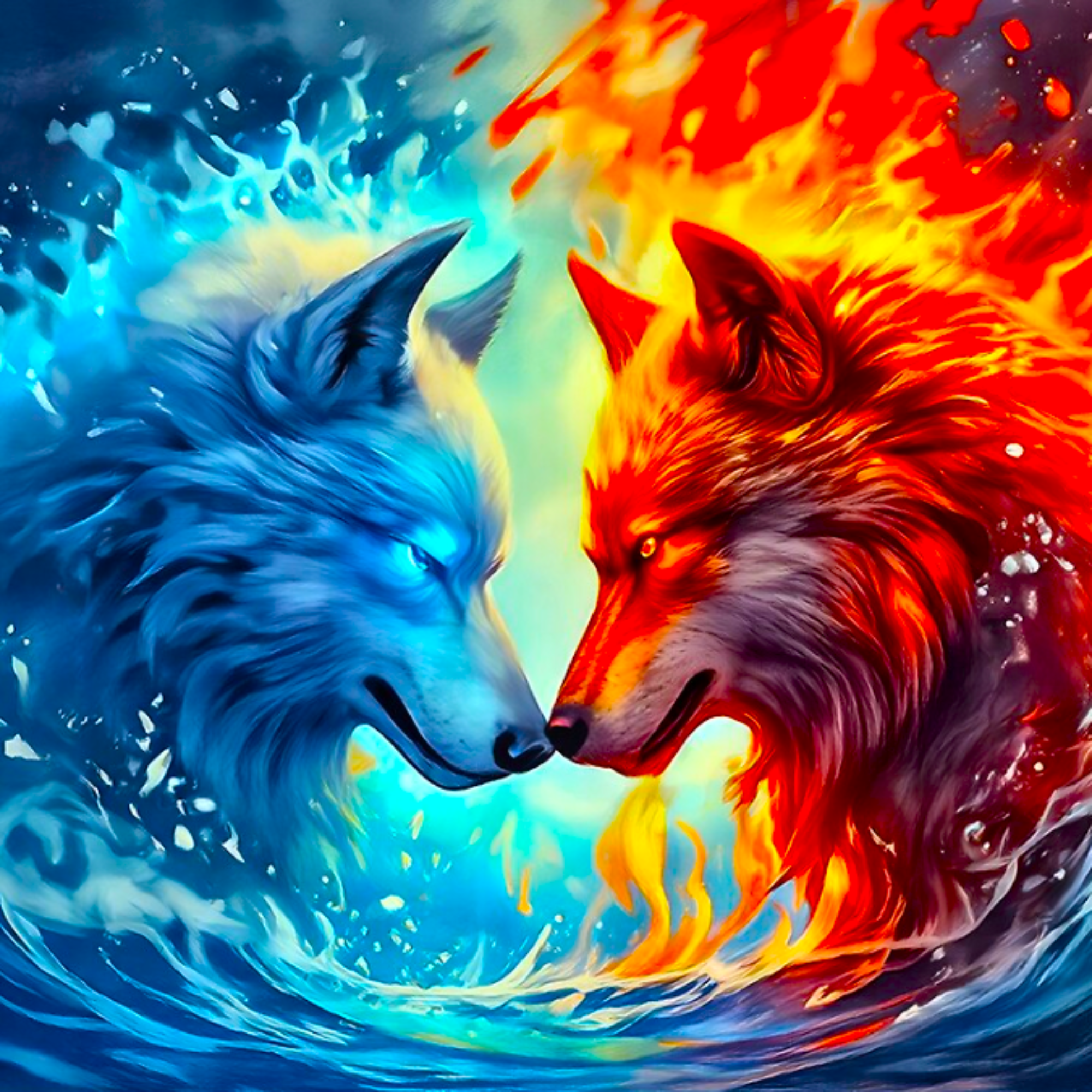 Diamond Painting - Wächter über Feuer und Wasser "Limited Edition"