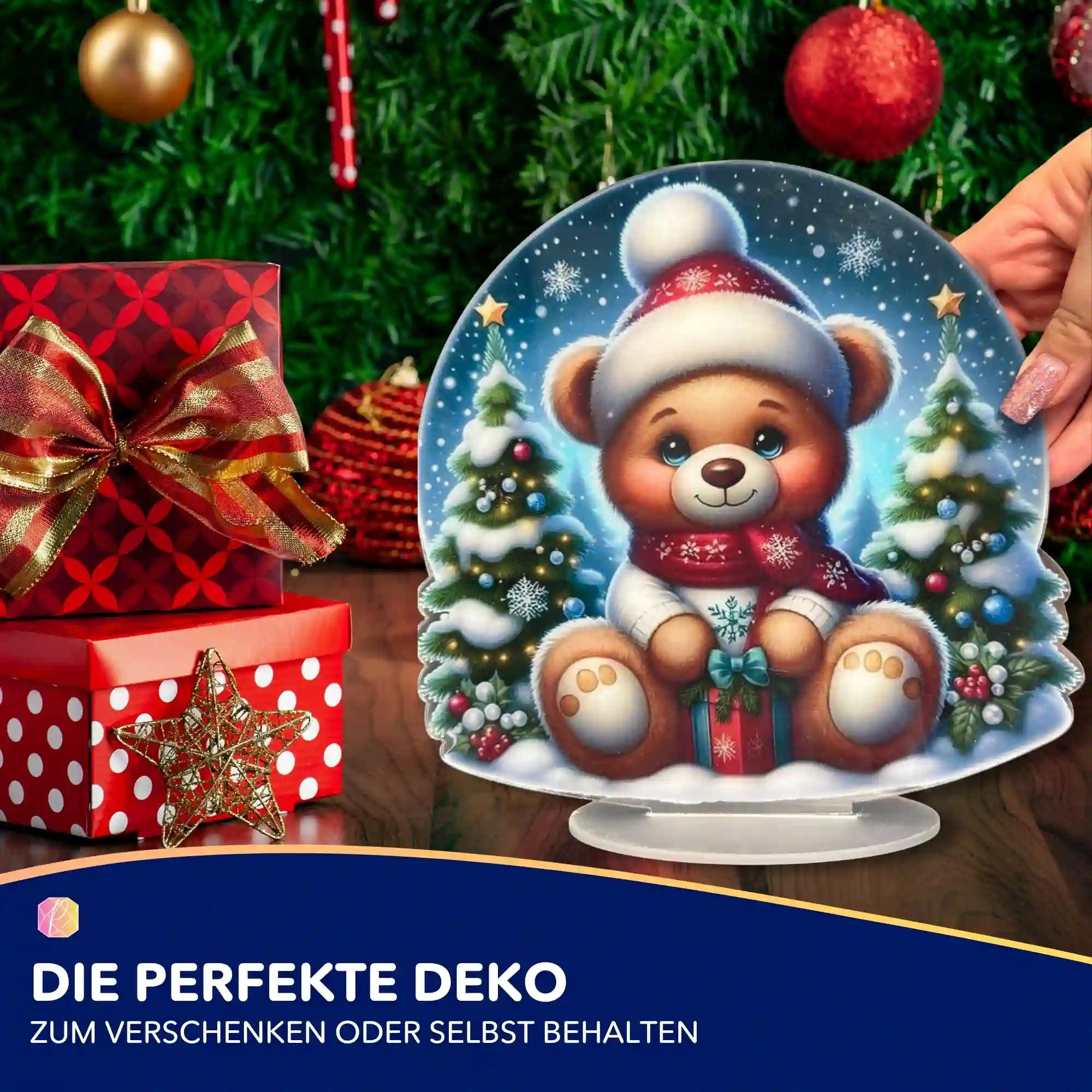 Diamond Painting Aufsteller - Weihnachtsbär