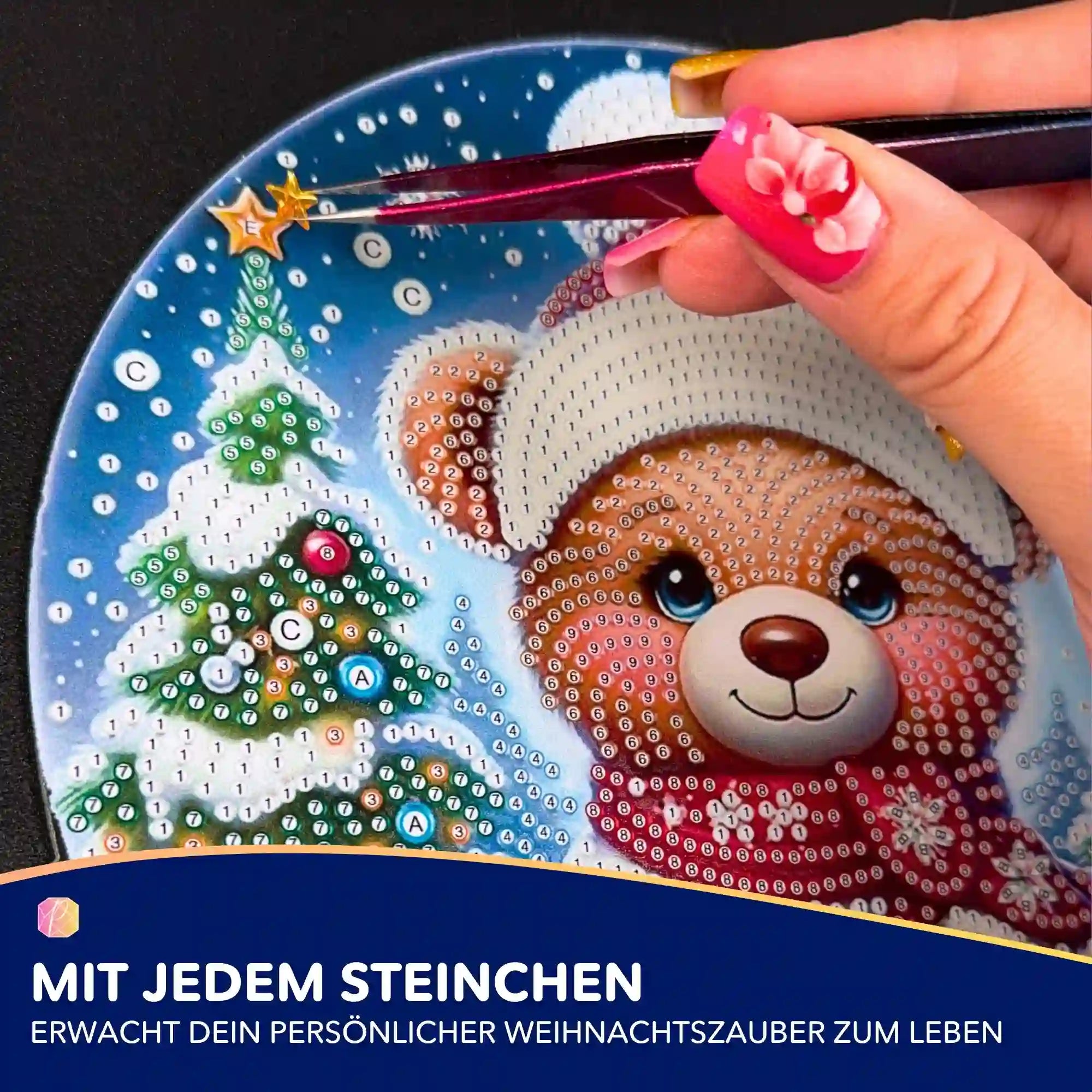 Diamond Painting Aufsteller - Weihnachtsbär