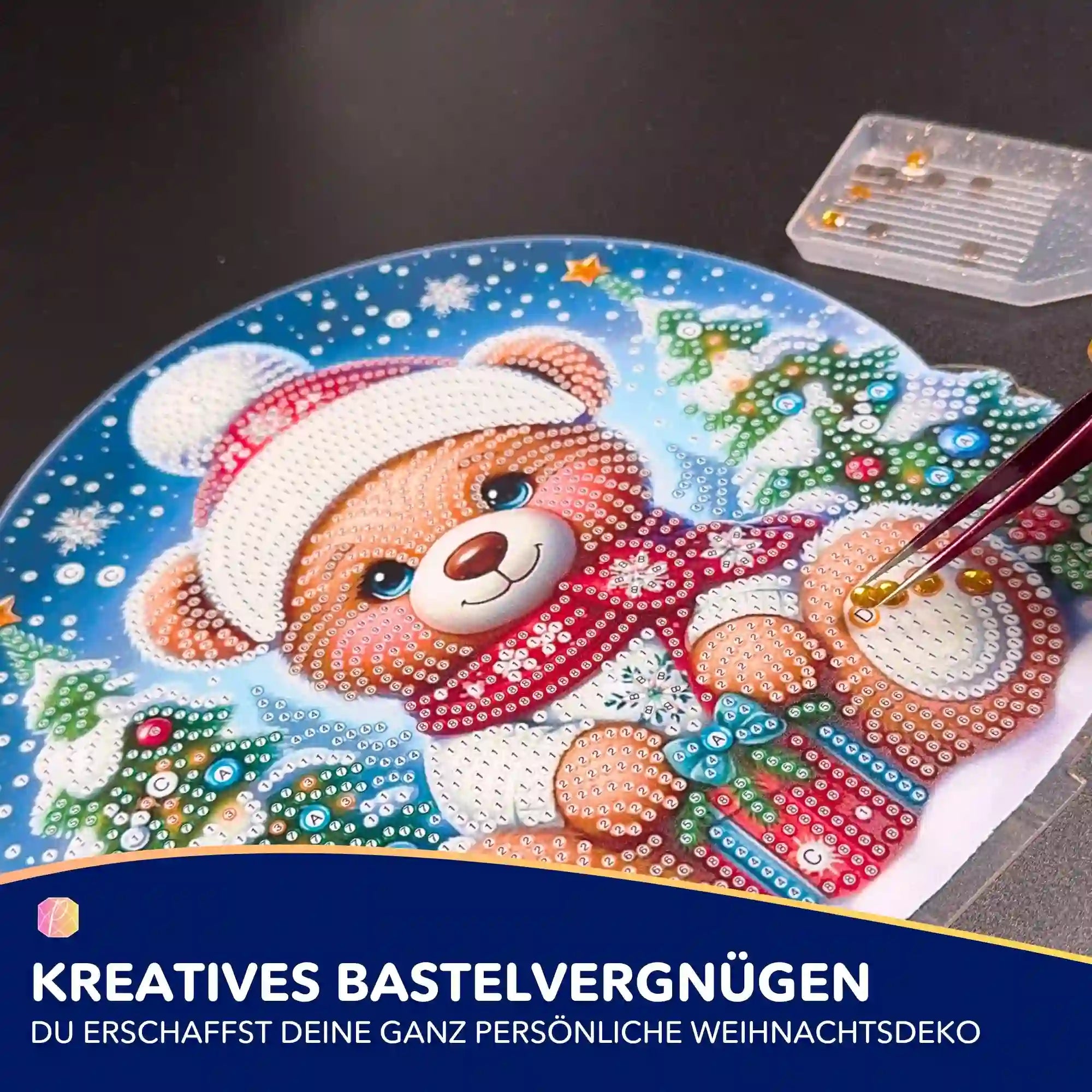 Diamond Painting Aufsteller - Weihnachtsbär