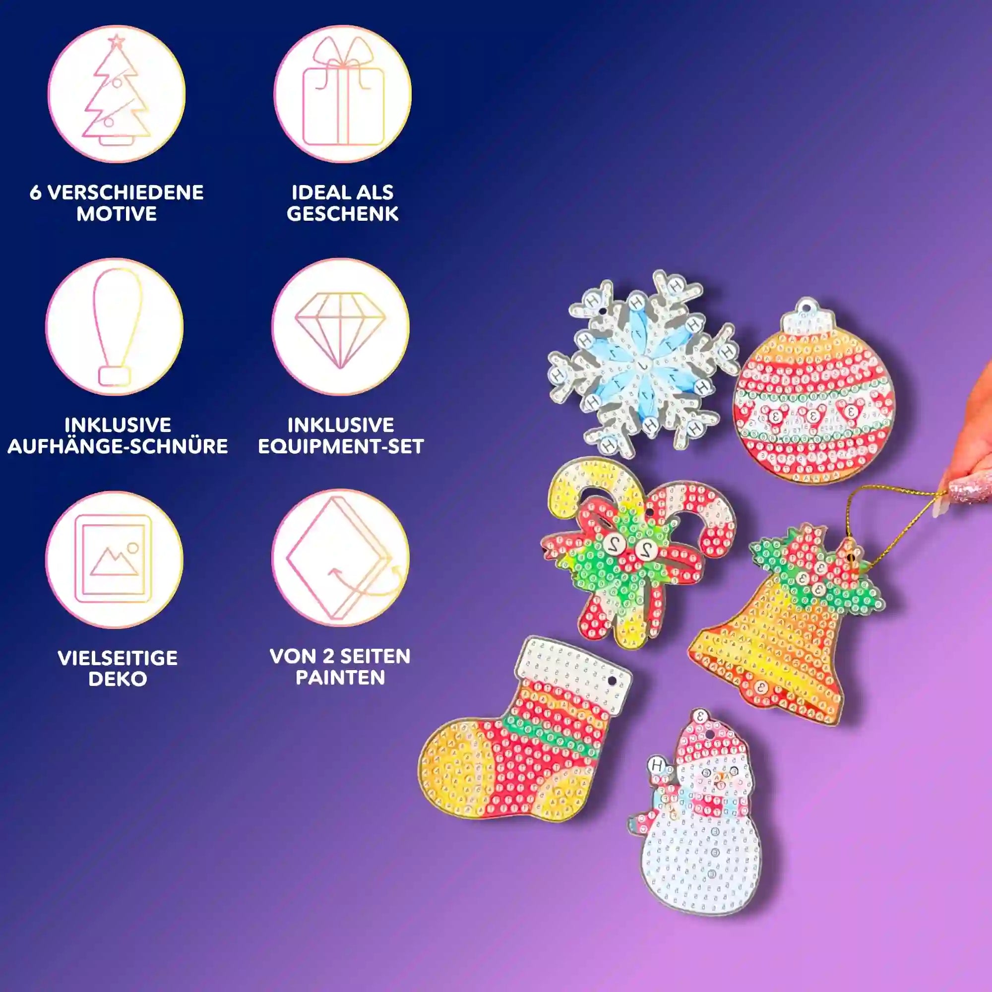 Diamond Painting - Kleine Weihnachtsanhänger