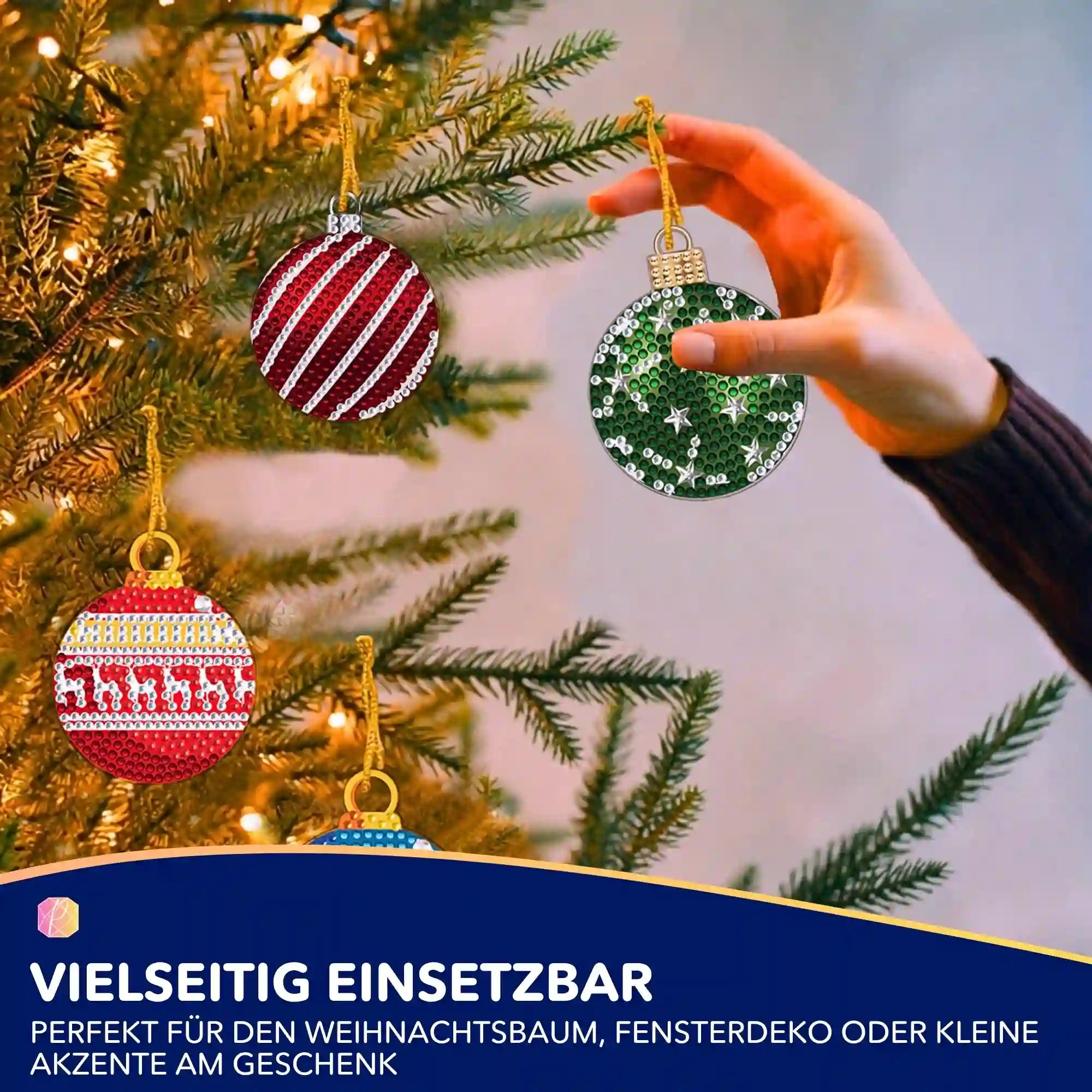 Diamond Painting - Kleine Weihnachtsanhänger Baumkugeln