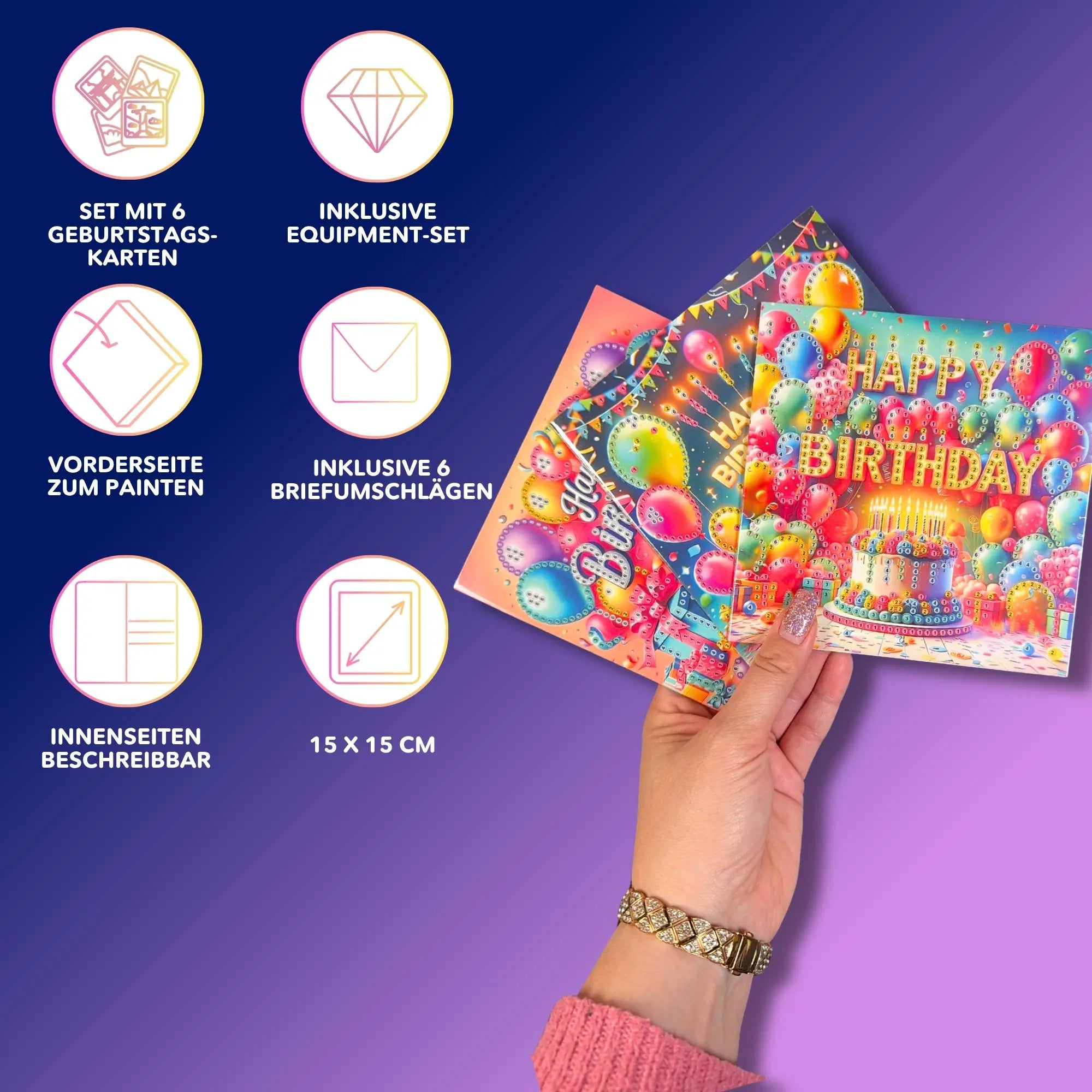 Diamond Painting Geschenkkarten Geburtstag
