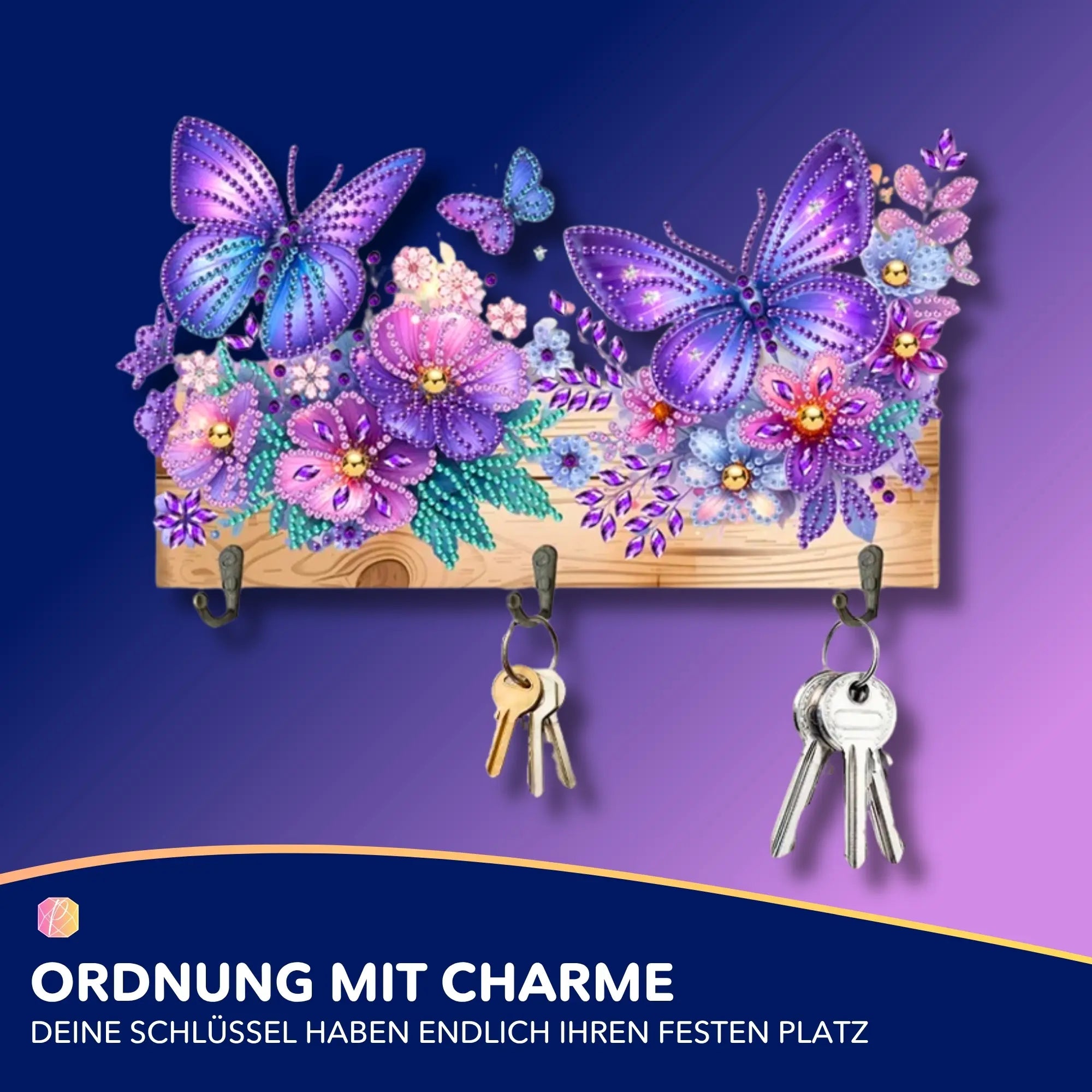 Diamond Painting Schlüsselbrett Schmterrlinge