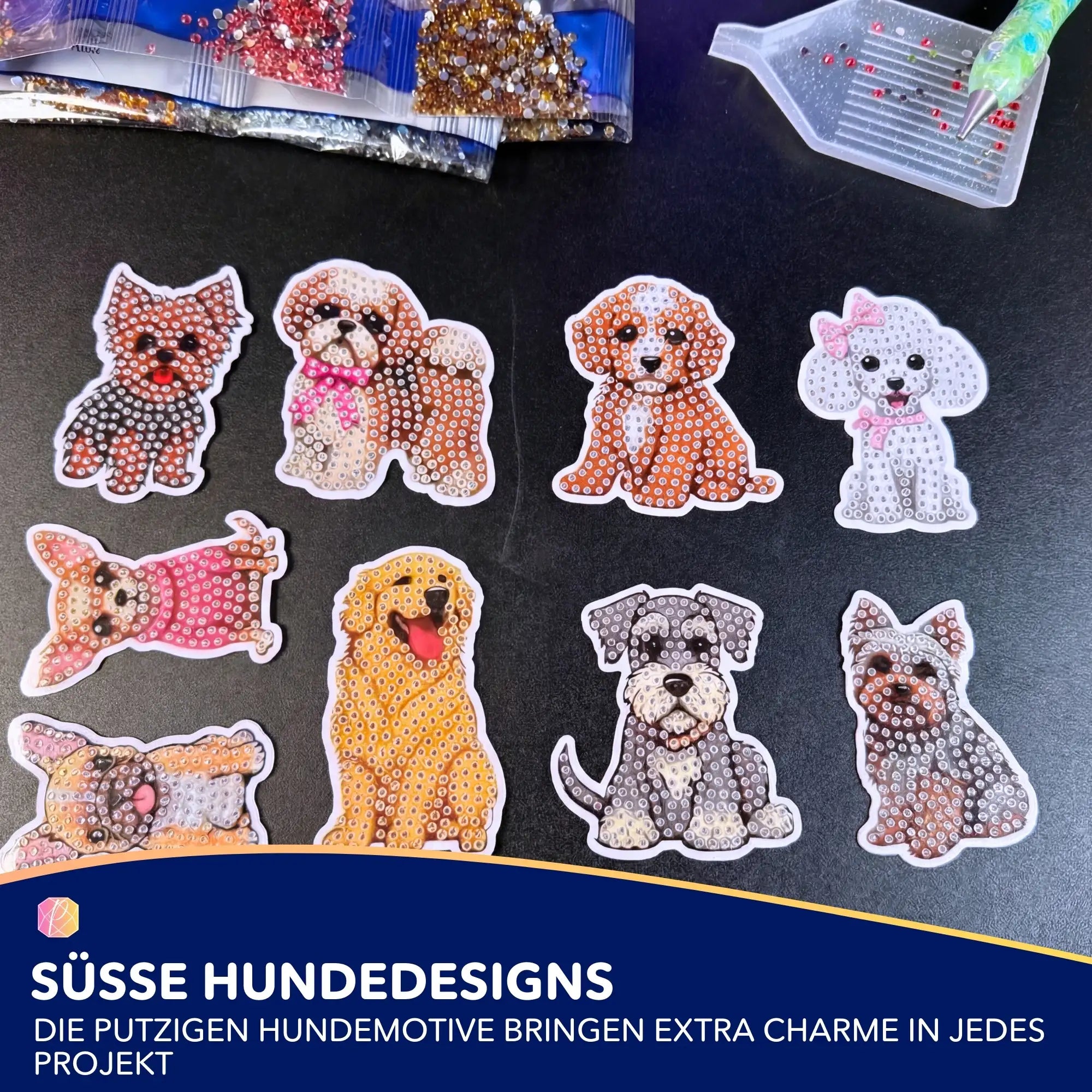 Diamond Painting Sticker - Hunde