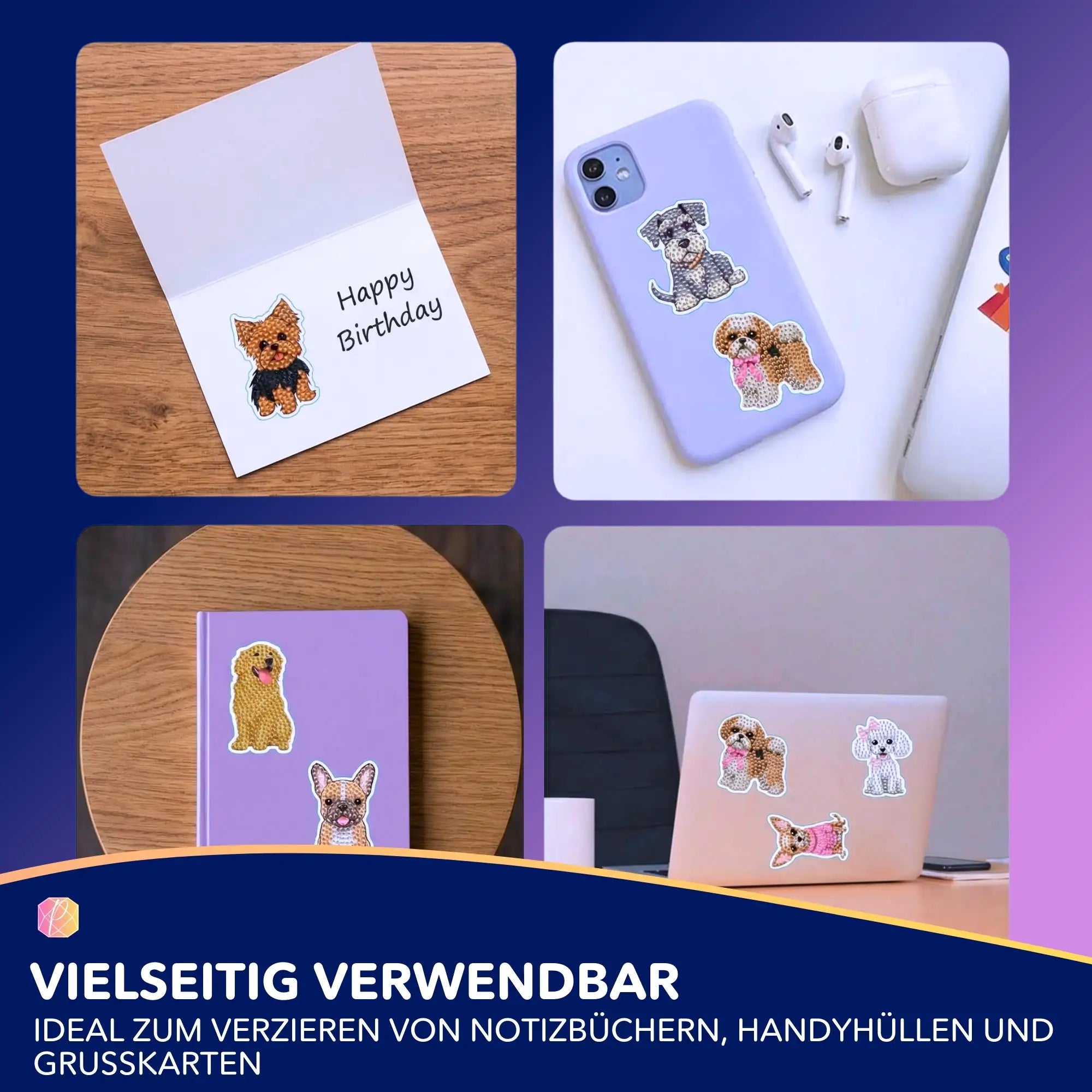 Diamond Painting Sticker - Hunde