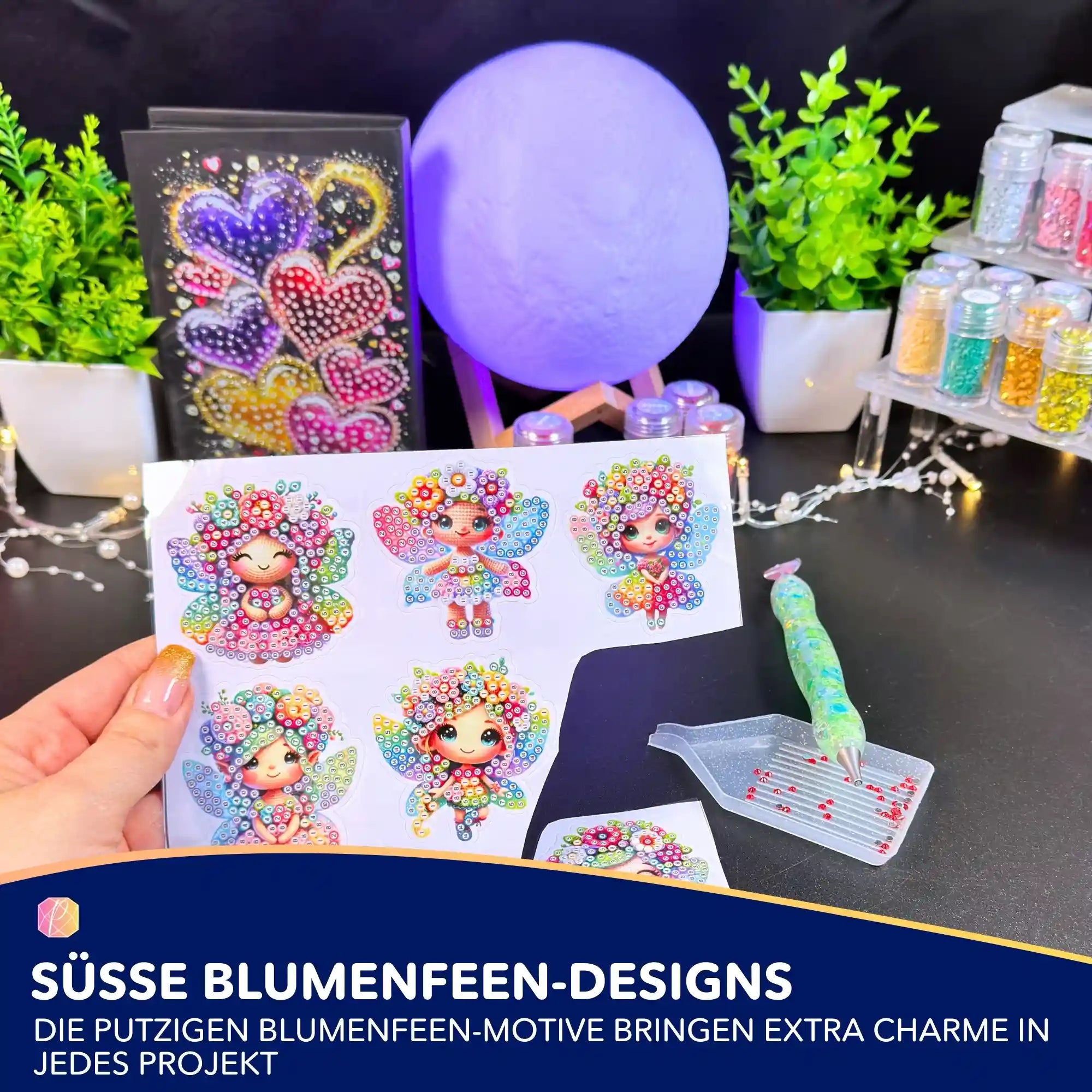 Diamond Painting Sticker - Blumenfeen