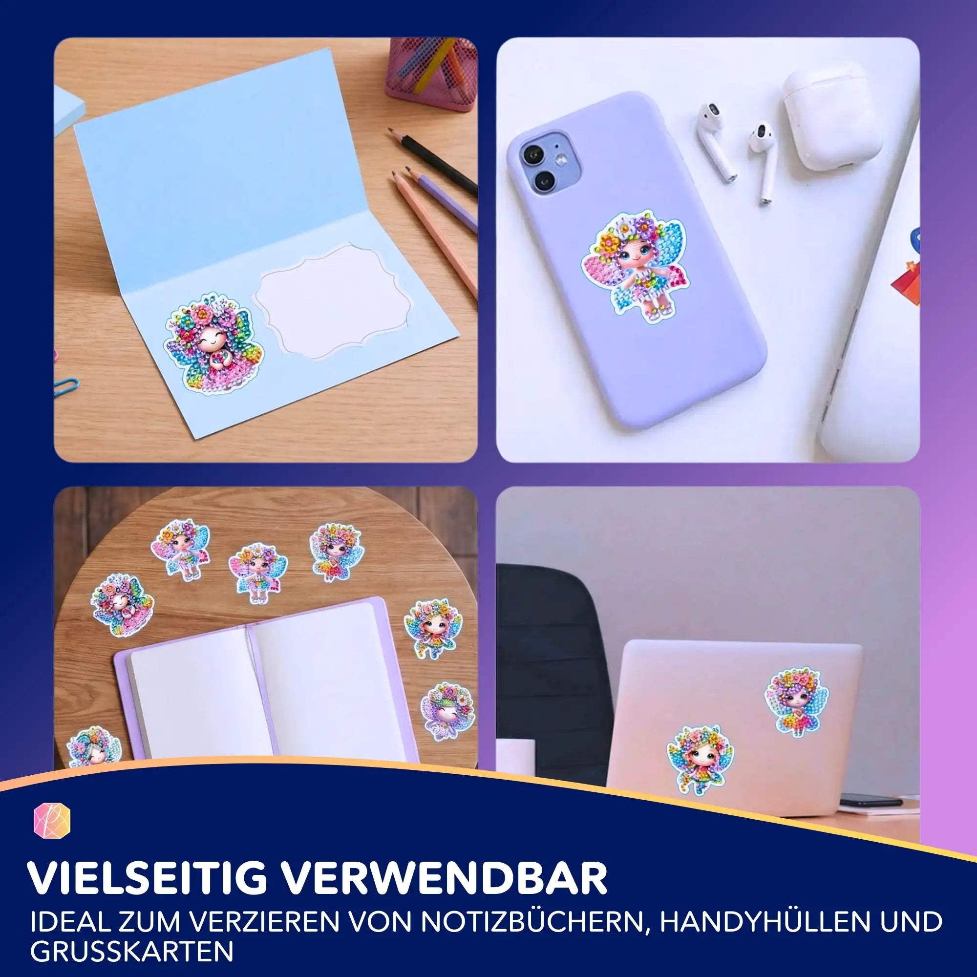 Diamond Painting Sticker - Blumenfeen