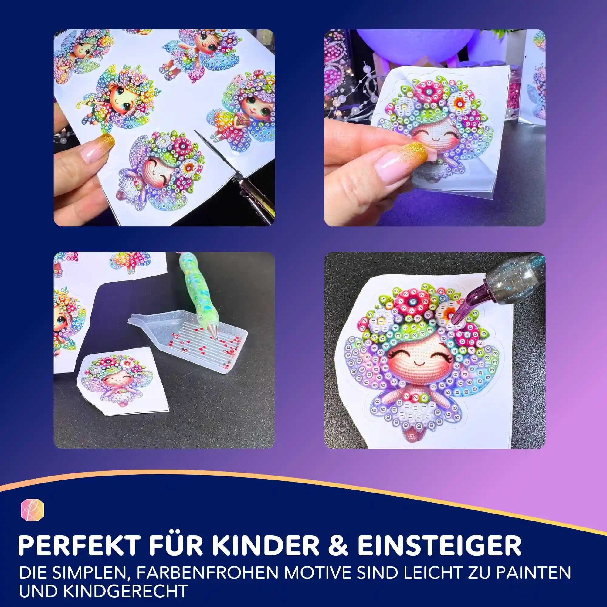 Diamond Painting Sticker - Blumenfeen