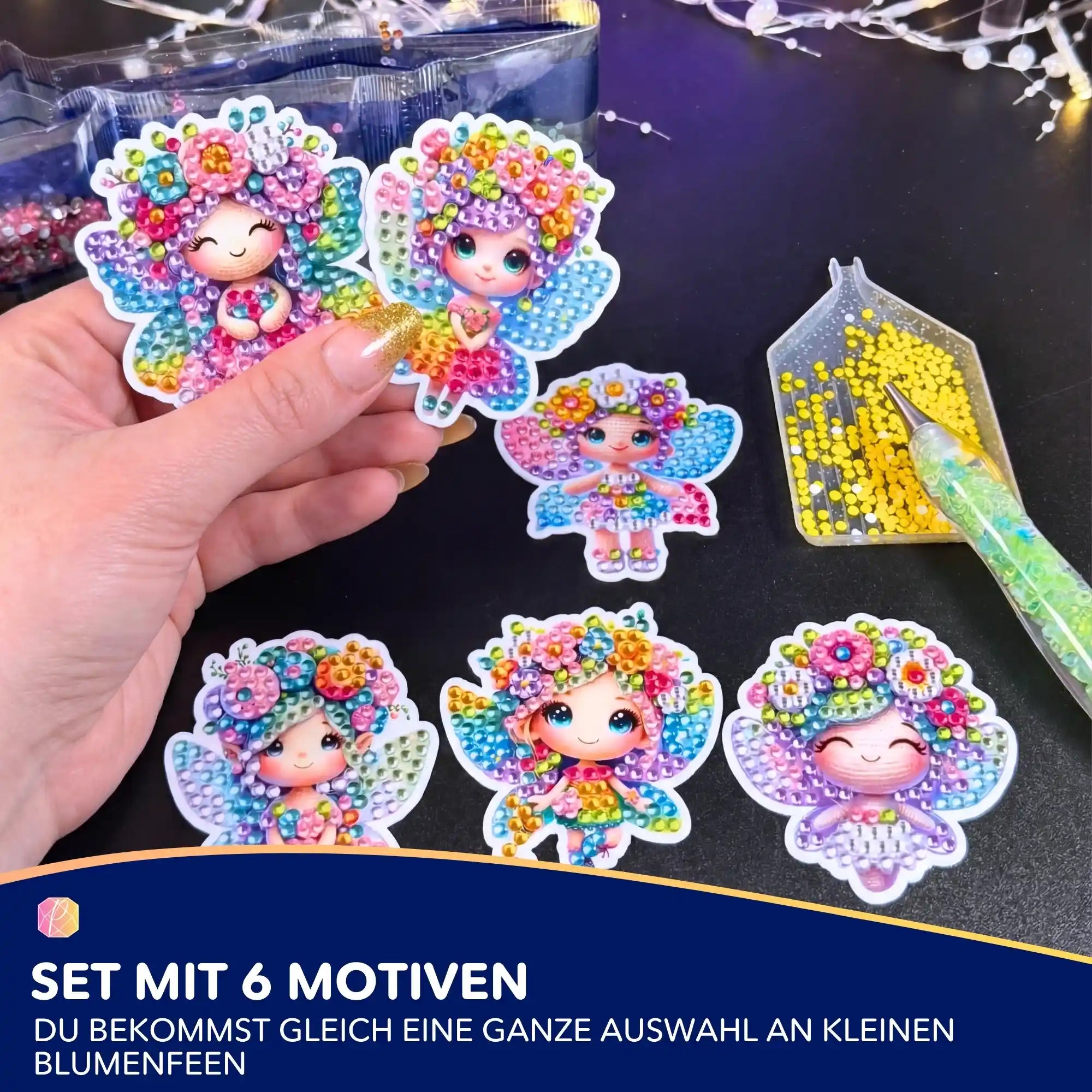 Diamond Painting Sticker - Blumenfeen