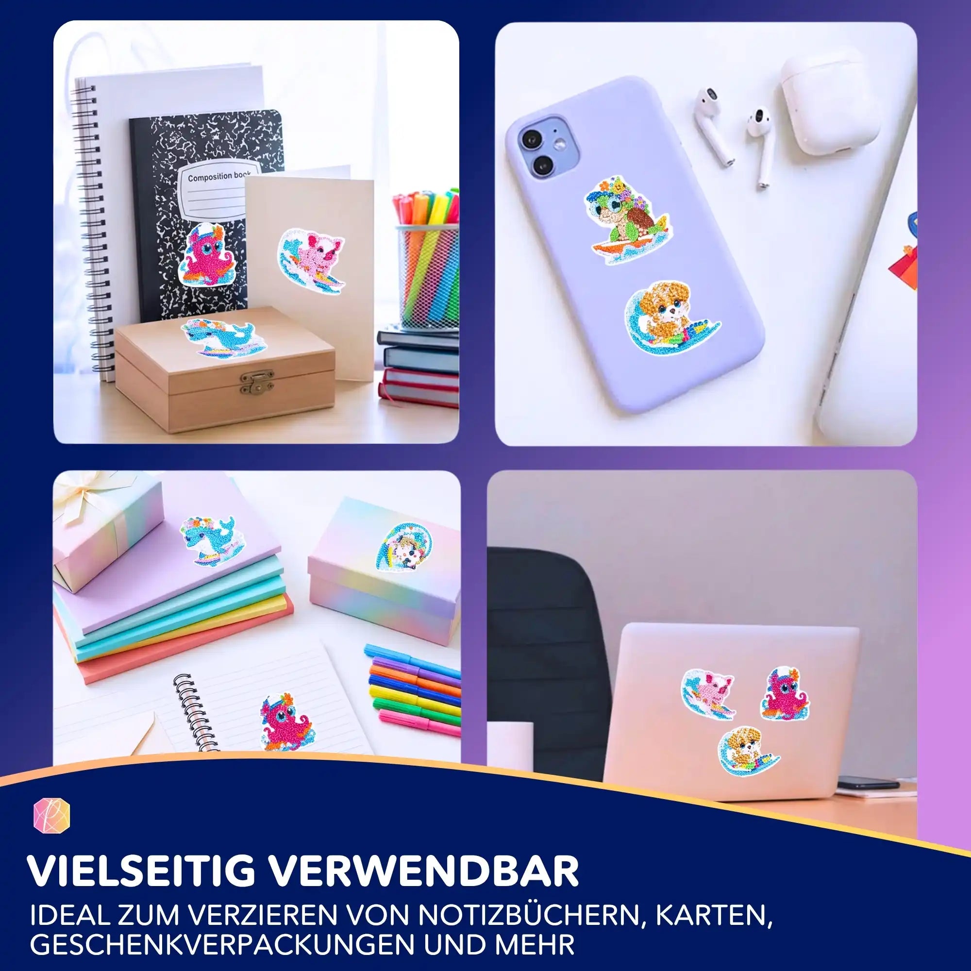 Diamond Painting Sticker - Kleine Surfer