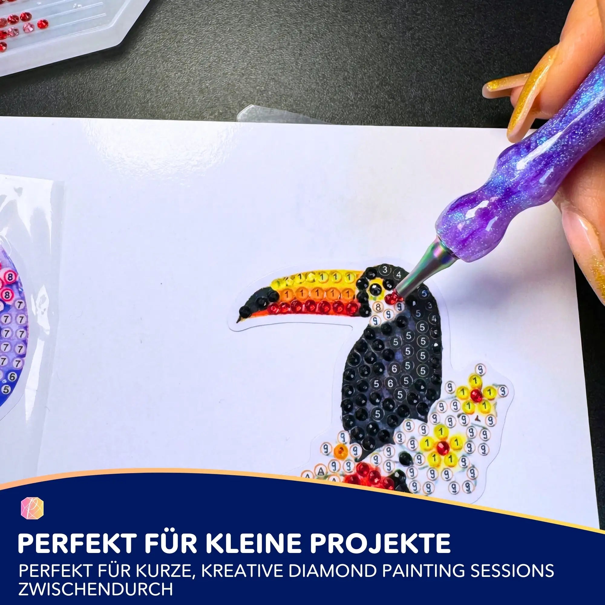 Diamond Painting Sticker - Bunte Vögel