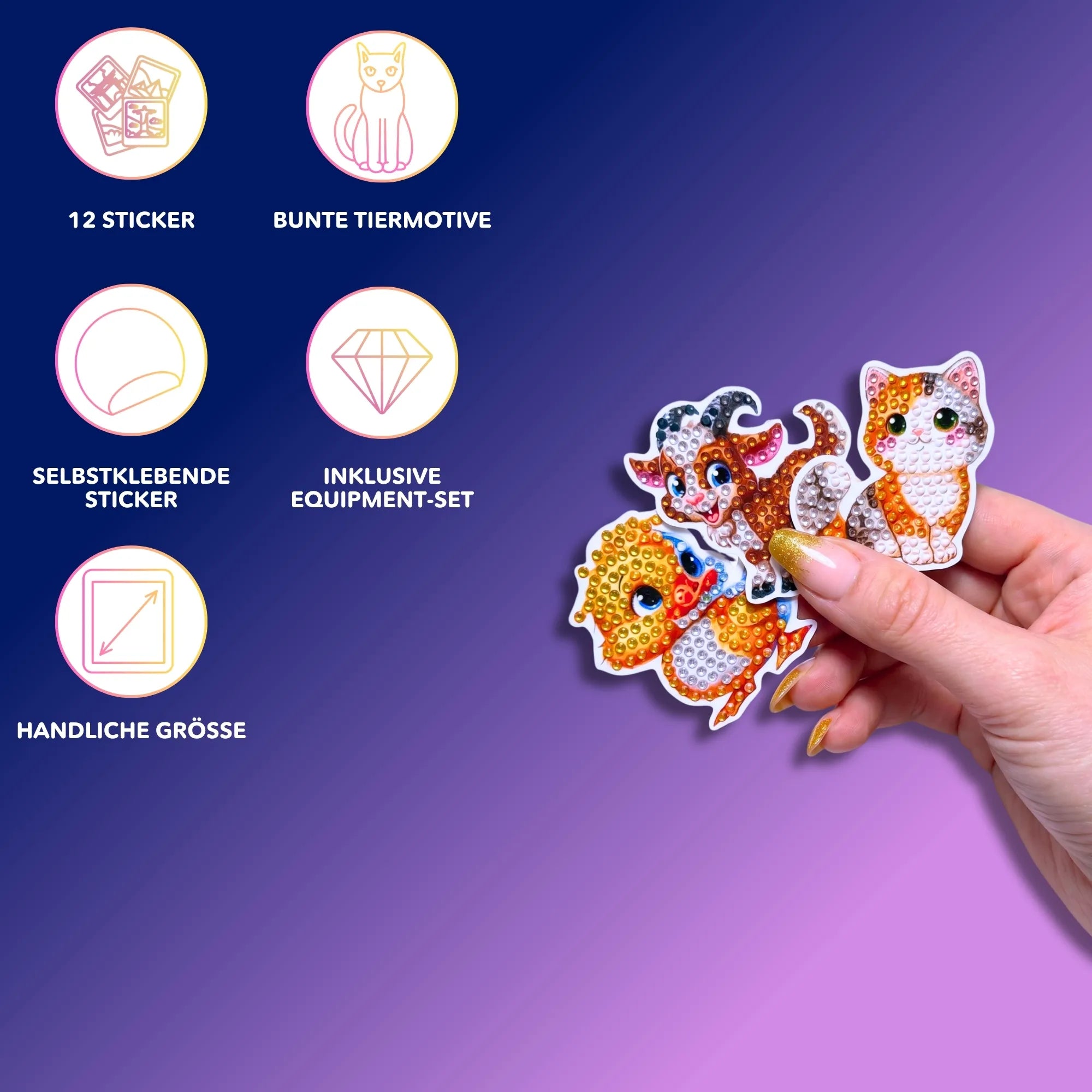Diamond Painting Sticker - Niedliche Tierchen