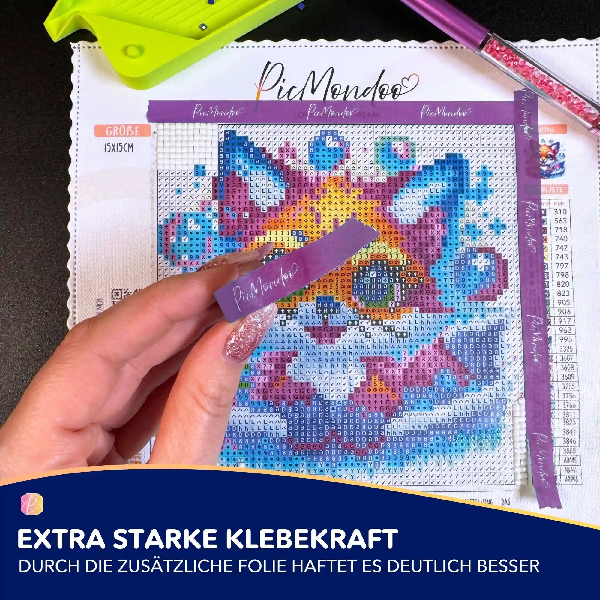 Klebeband für Diamond Painting - lila Picmondoo Logo