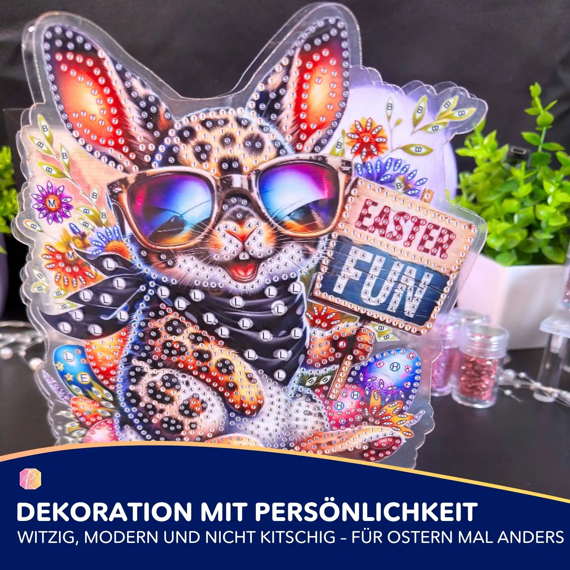 Diamond Painting Aufsteller - Funny Easter Bunny