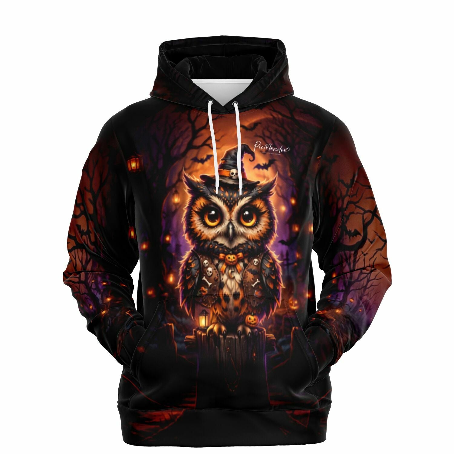 Dreamer Hoodie Wächter der Kürbisnacht mit Eulen-Motiv im Halloween-Design für Fans von Diamond Painting und Kunst.
