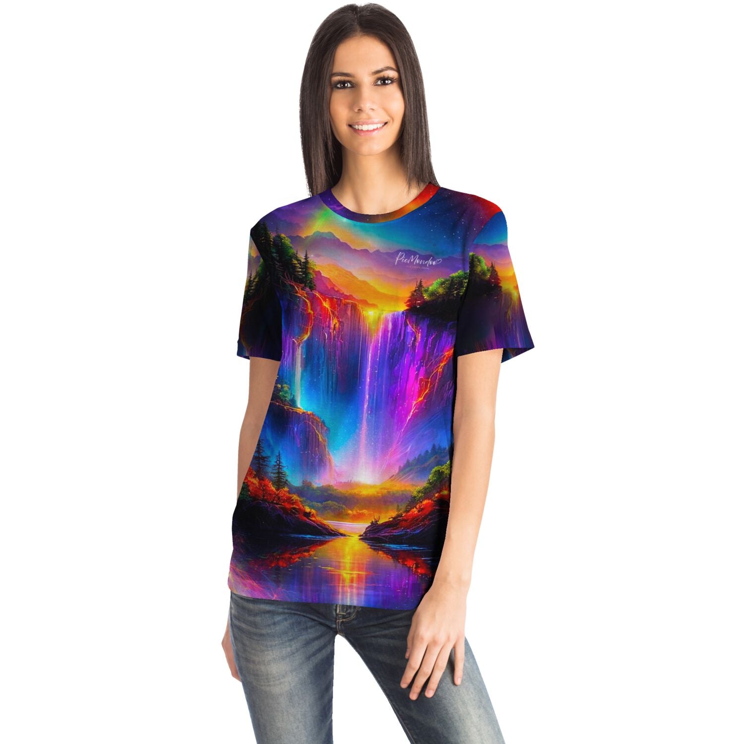 Dreamer T-Shirt - Nachtleuchten am Wasserfall