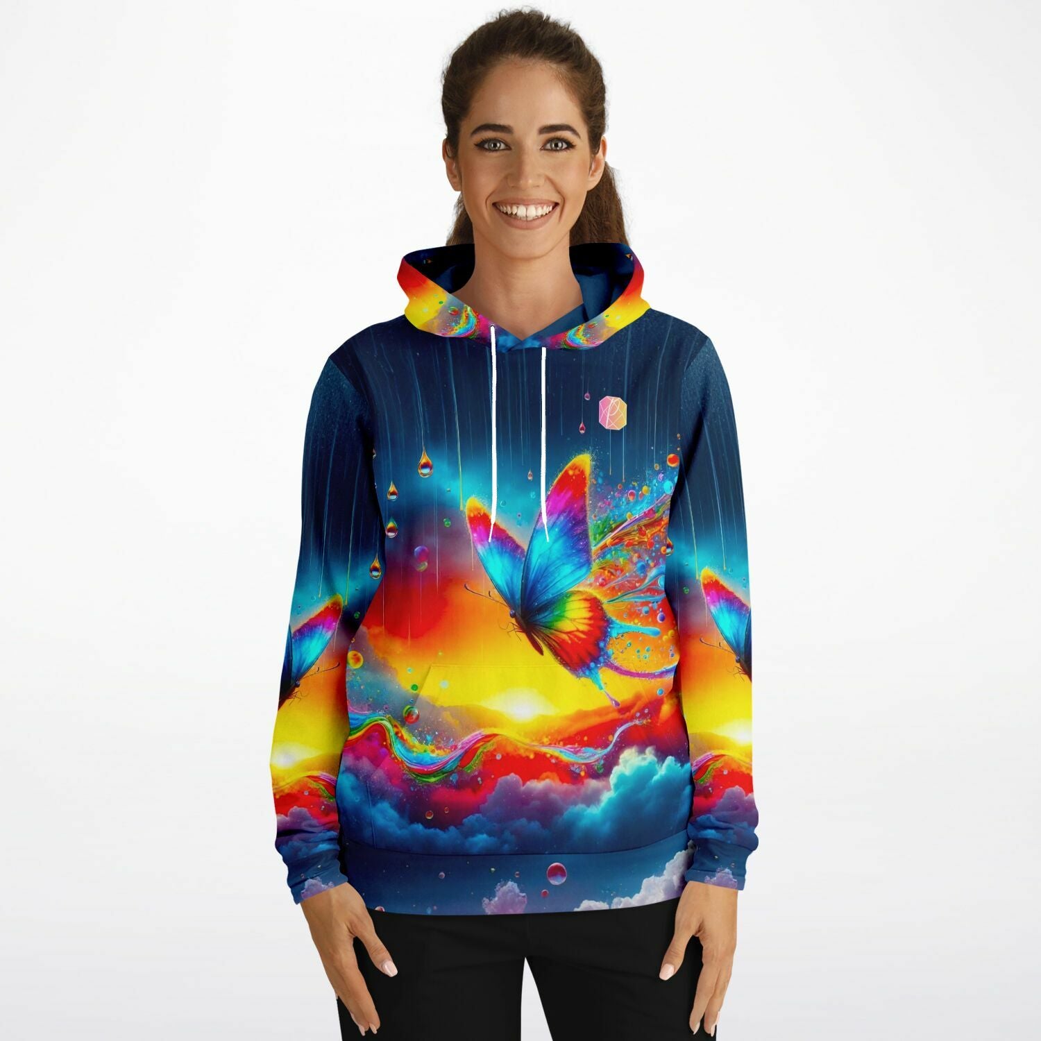 Dreamer Hoodie - 100 Farben Special - Schmetterlinge im Regenbogenfluss
