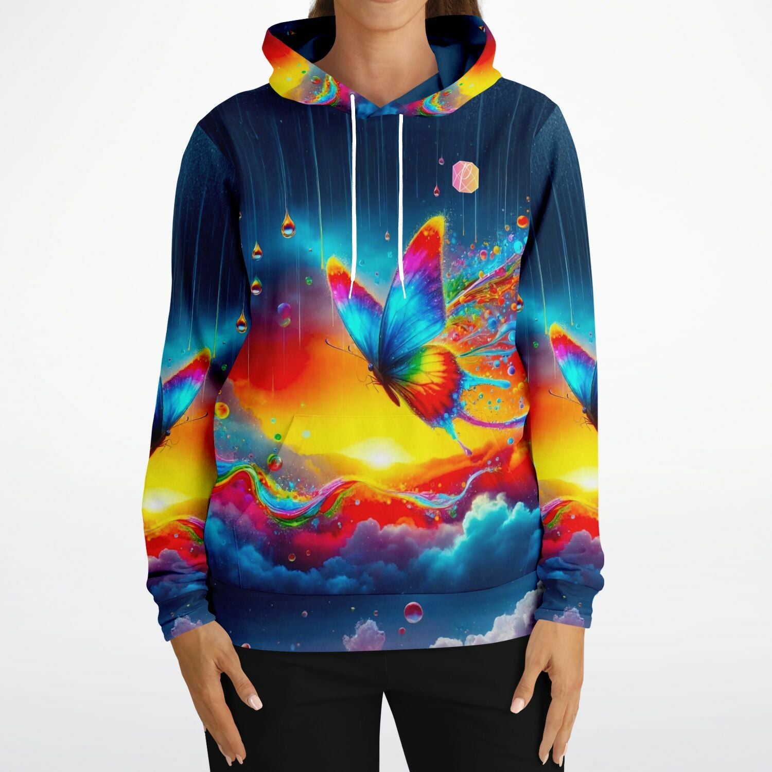 Dreamer Hoodie - 100 Farben Special - Schmetterlinge im Regenbogenfluss
