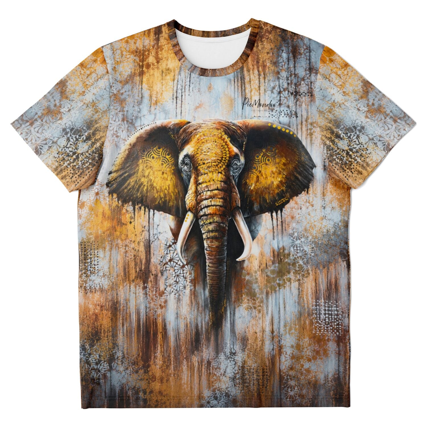 T-Shirt mit künstlerischem Elefanten-Motiv im Stil unserer Diamond Painting und Malen nach Zahlen Vorlagen.