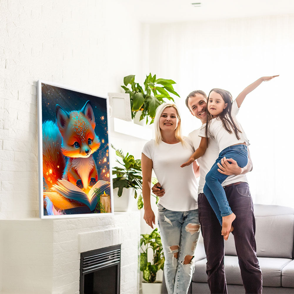 Diamond Painting Bild Lesestunde im Fuchswald "Limited Edition"