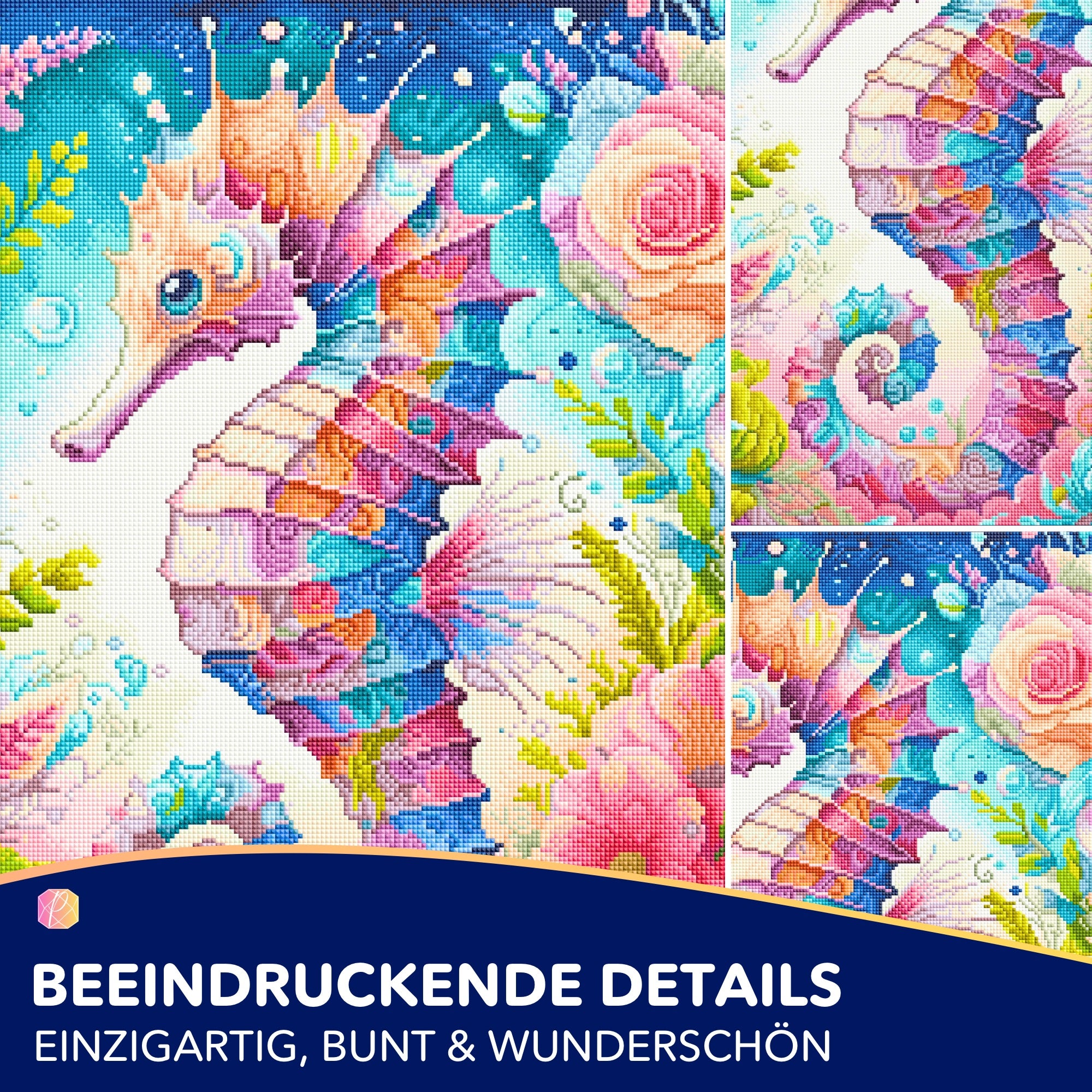 Diamond Painting - Seepferdchen Blütentraum