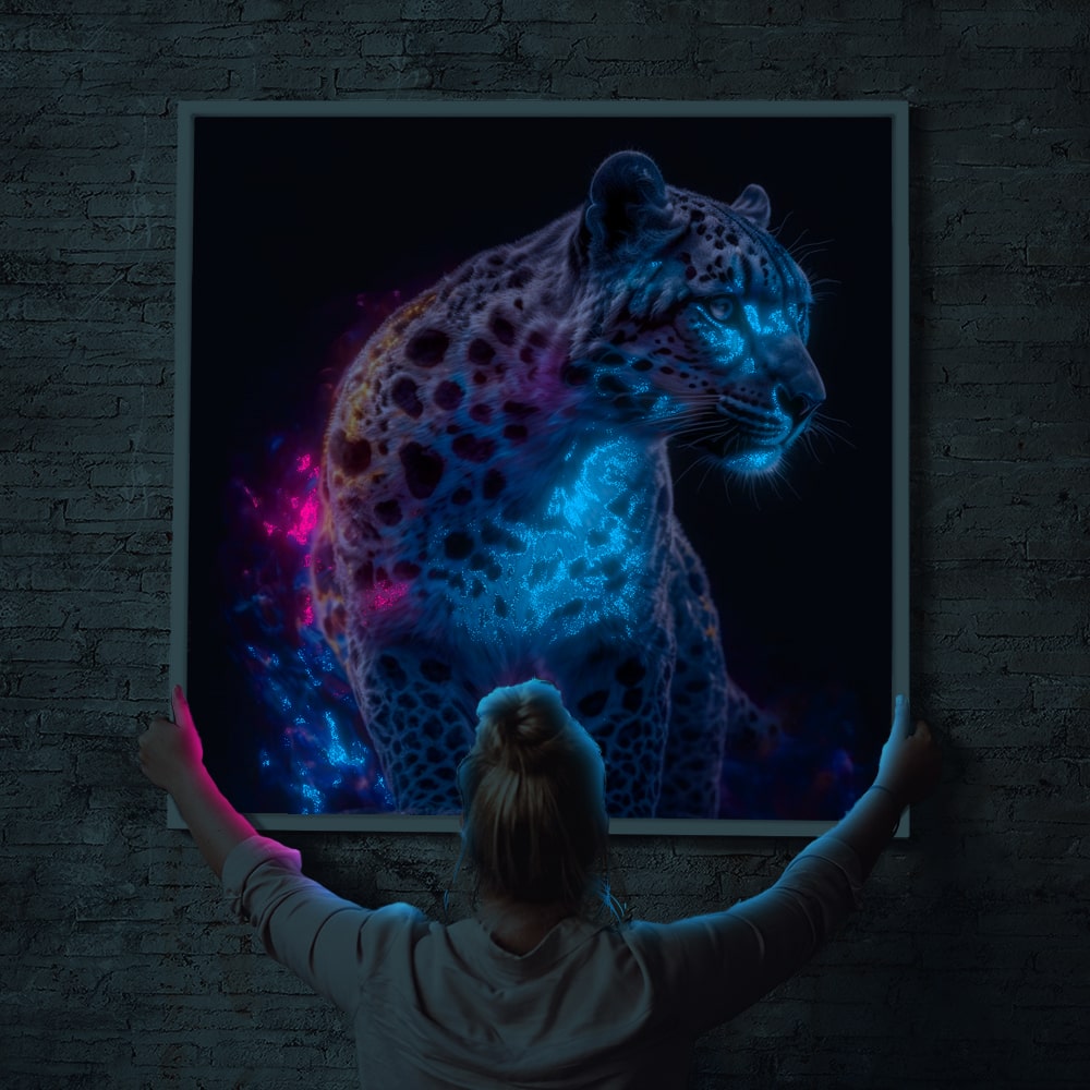 Diamond Painting Leuchtbild Special Wandgestaltung Colorful Leopard