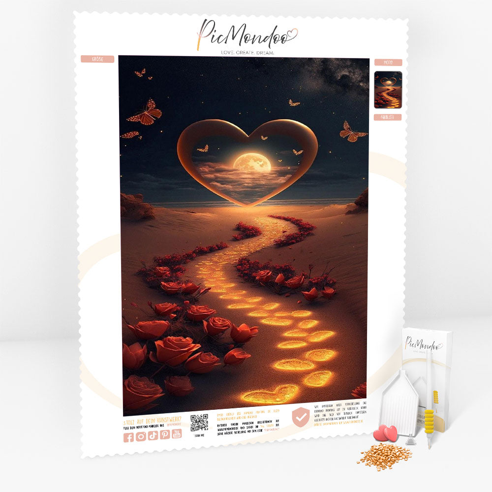 Diamond Painting Leinwand Weg der Liebe