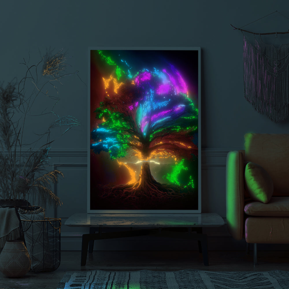 Diamond Painting Leuchtbild Special Wandgestaltung Lebensbaum der tausend Farben