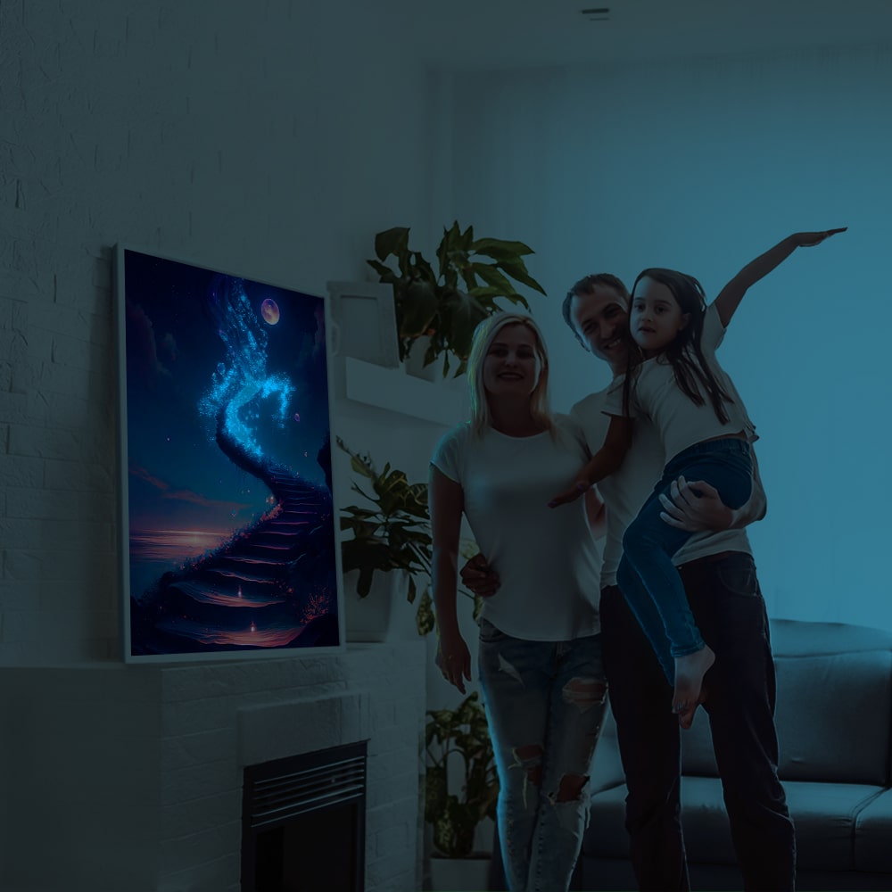 Diamond Painting Leuchtbild Special Bild Treppe ins Universum