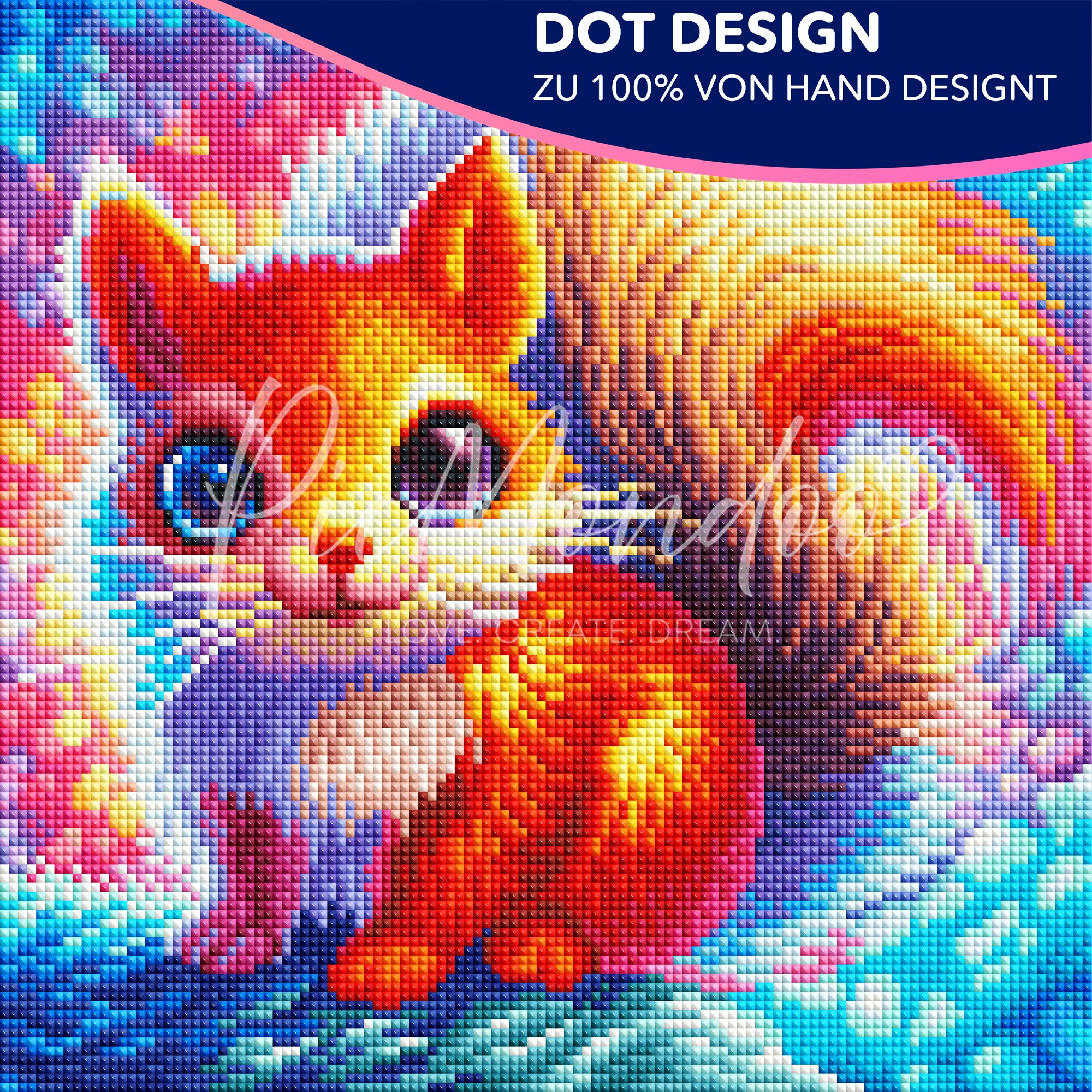 Diamond Painting Dot Design Goldy im Farbenrausch "Limited Edition"
