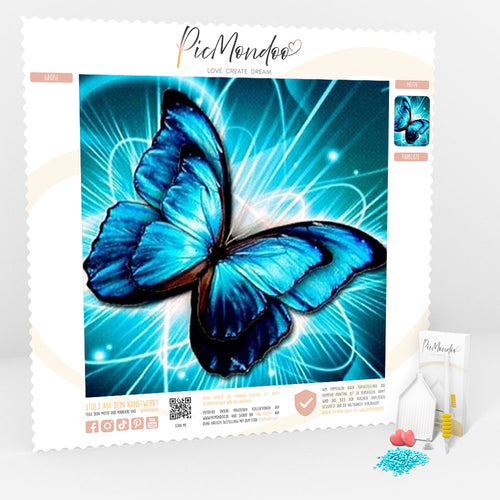 GRATIS Diamond Painting Leinwand Blauer Schmetterling
